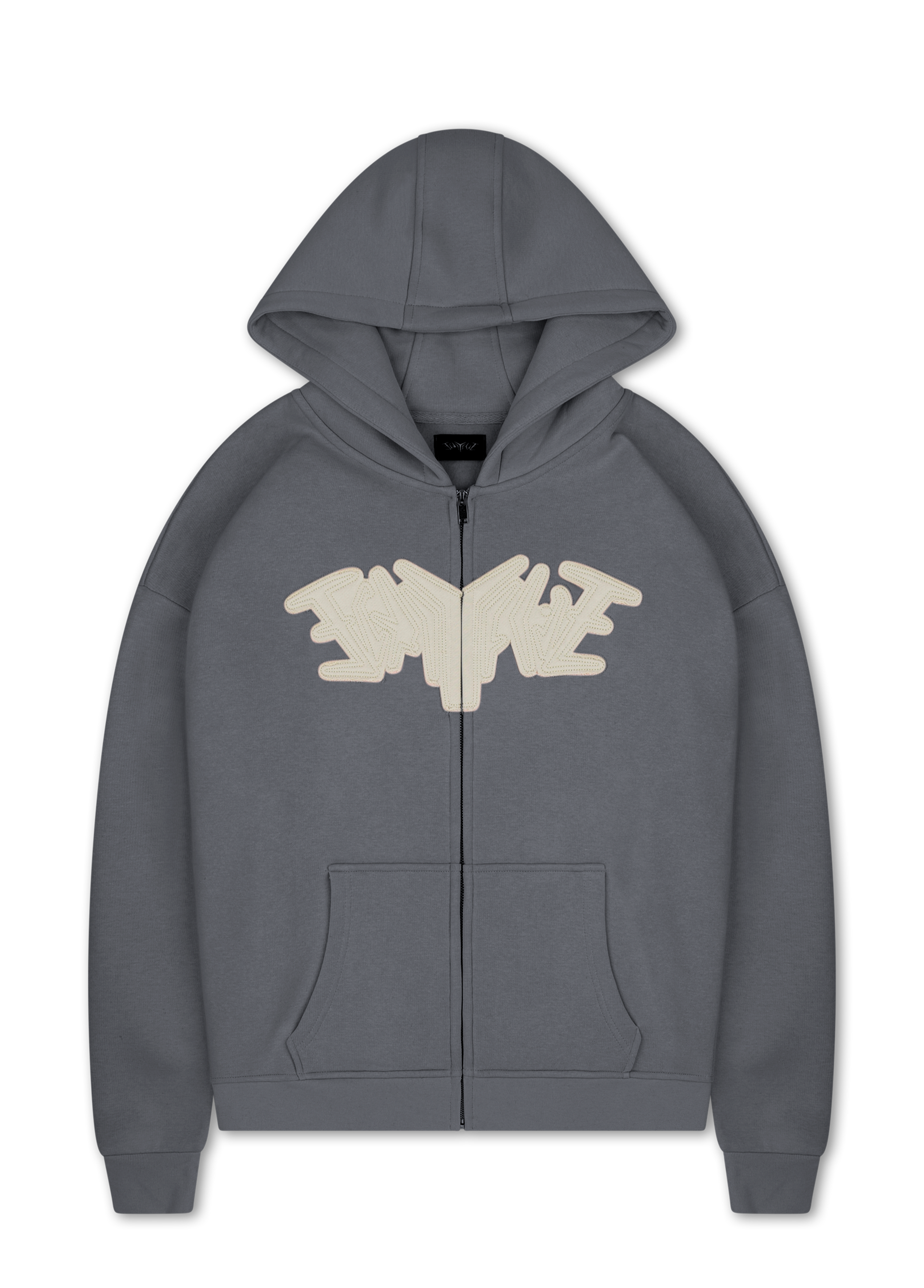 PATCH ZIP HOODIE DARK GREY