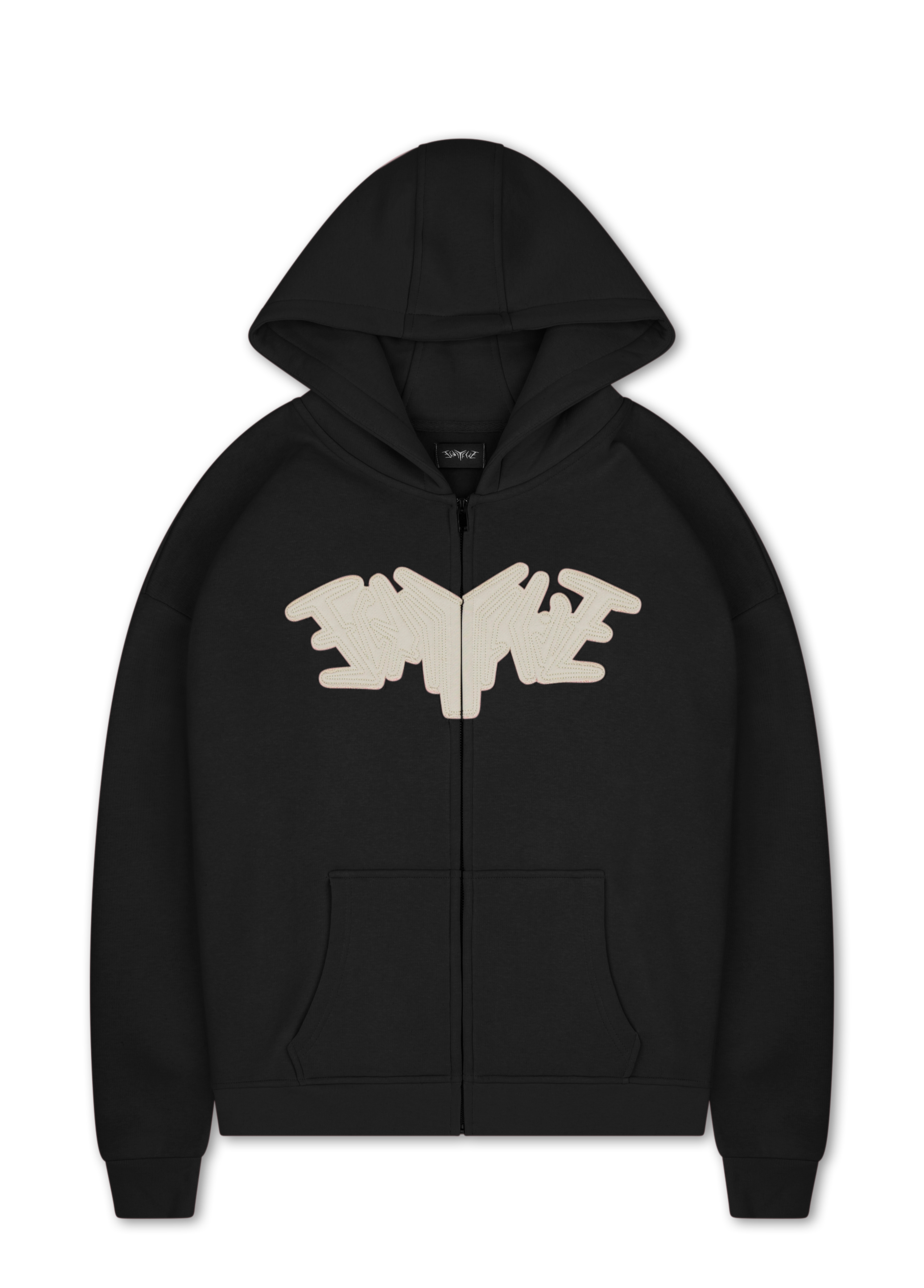 PATCH ZIP HOODIE BLACK
