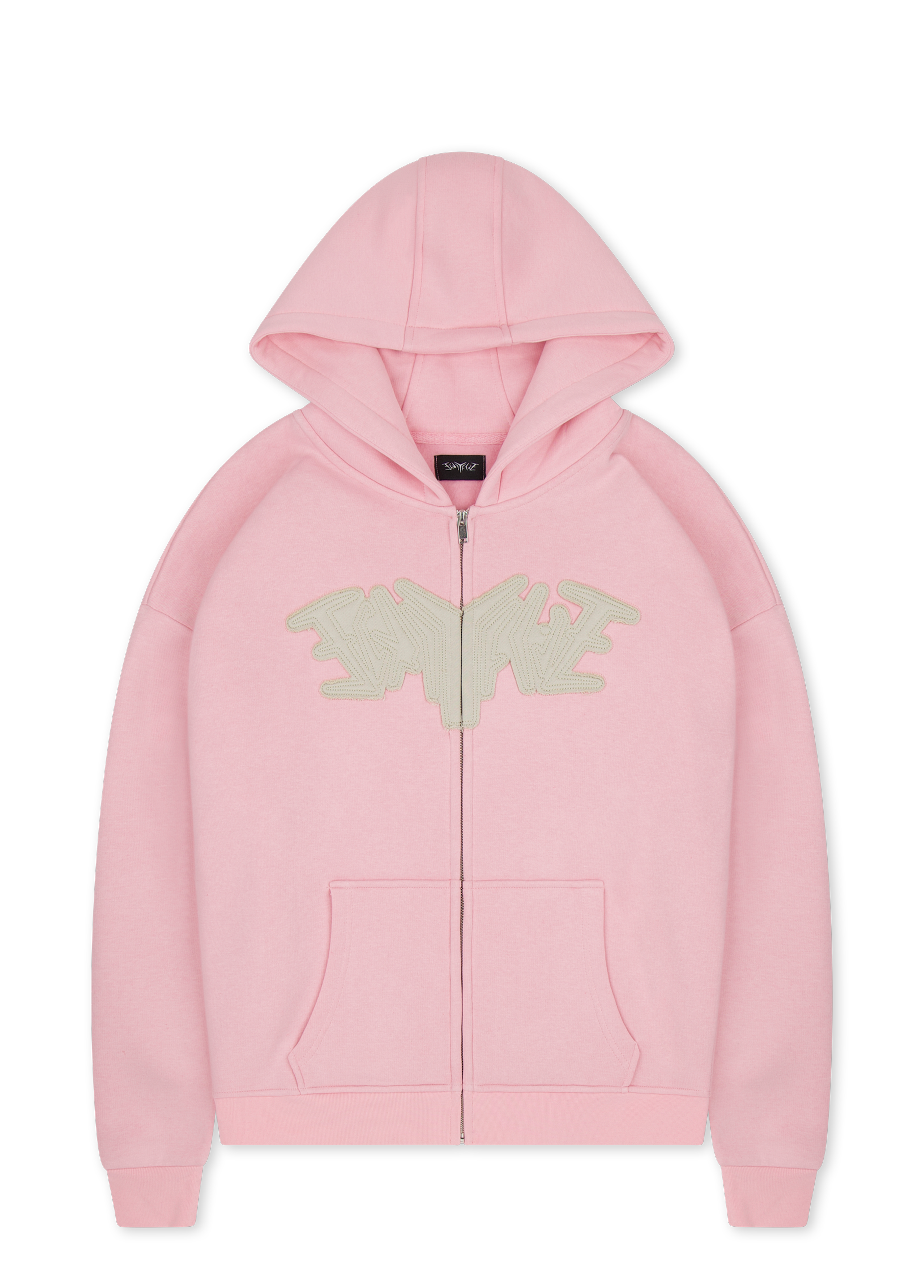PATCH ZIP HOODIE PINK