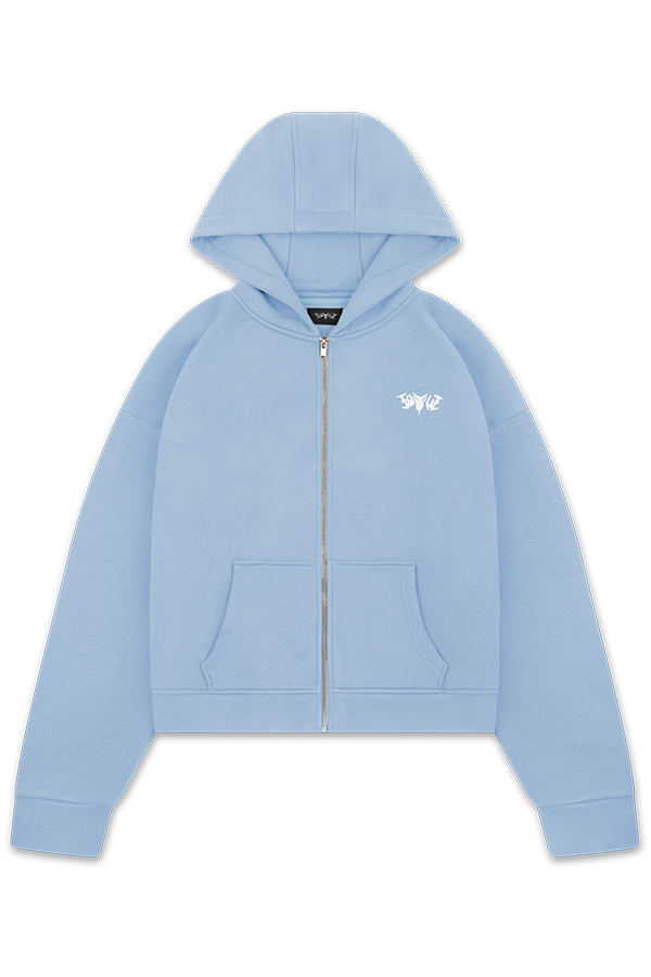 Baby blue zip up hoodie online