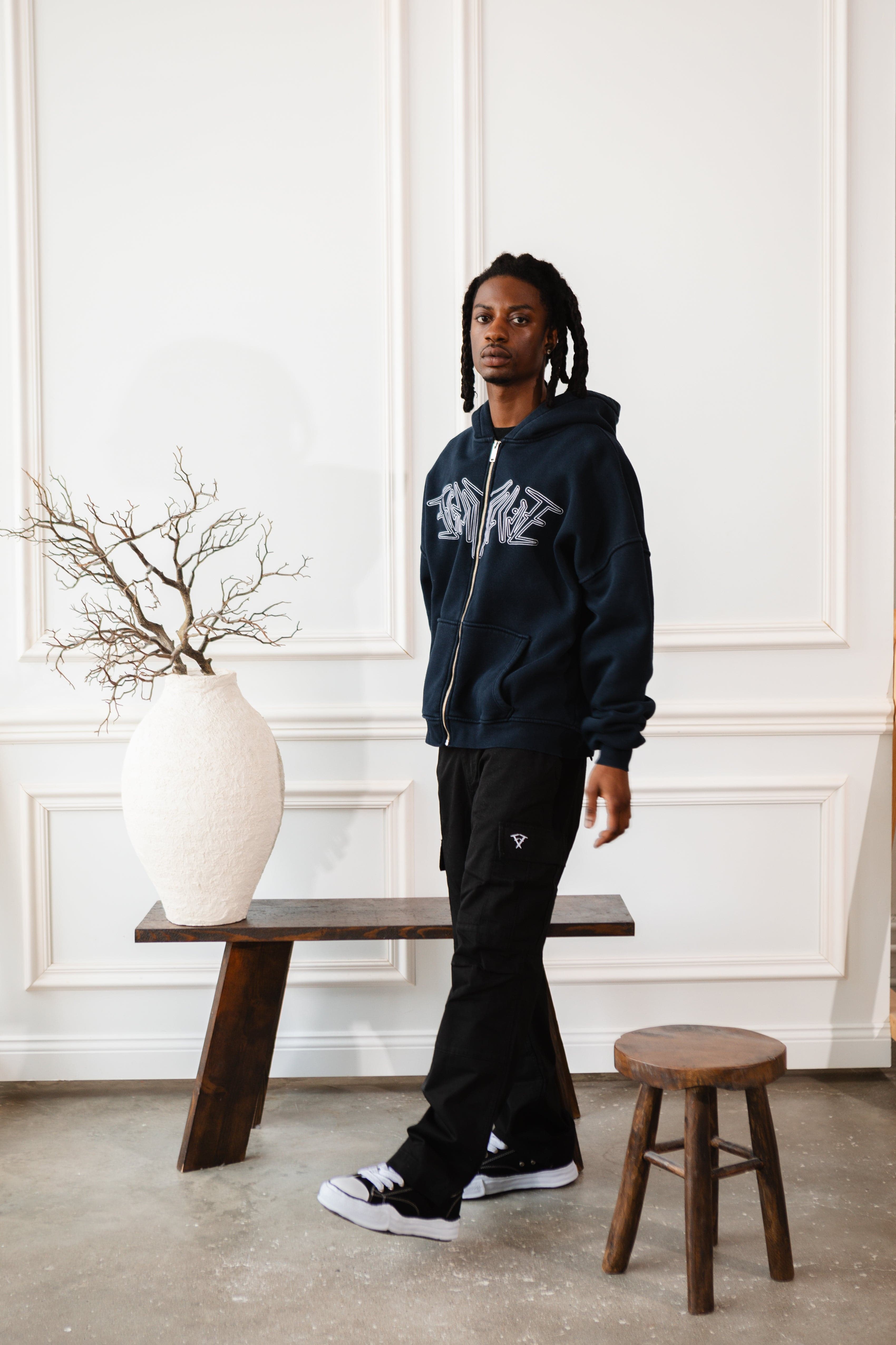 ZIP HOODIE NAVY BLUE