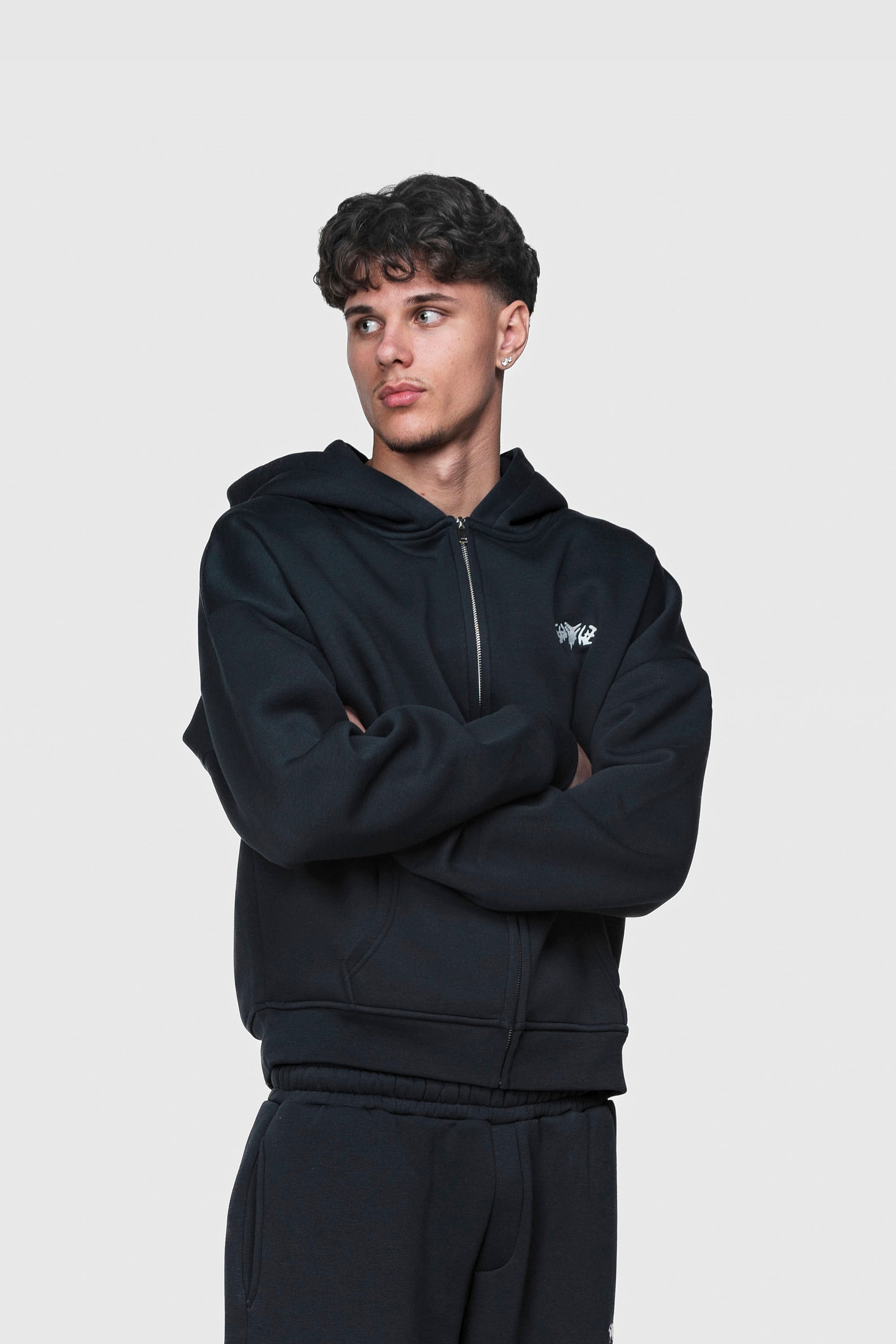 BASIC ZIP HOODIE MOONLIGHT