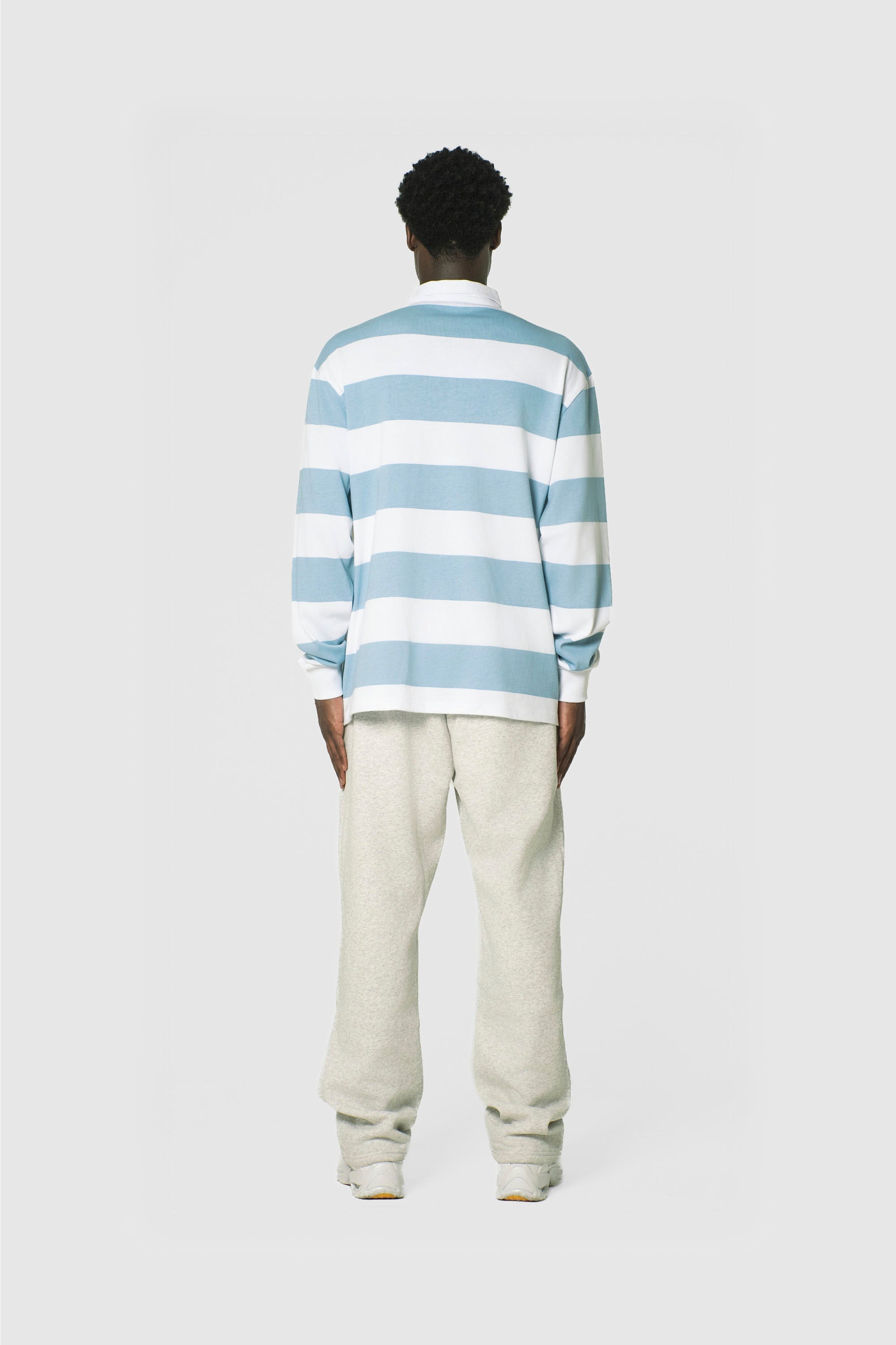 STRIPE POLO SHIRT LONG BABYBLUE