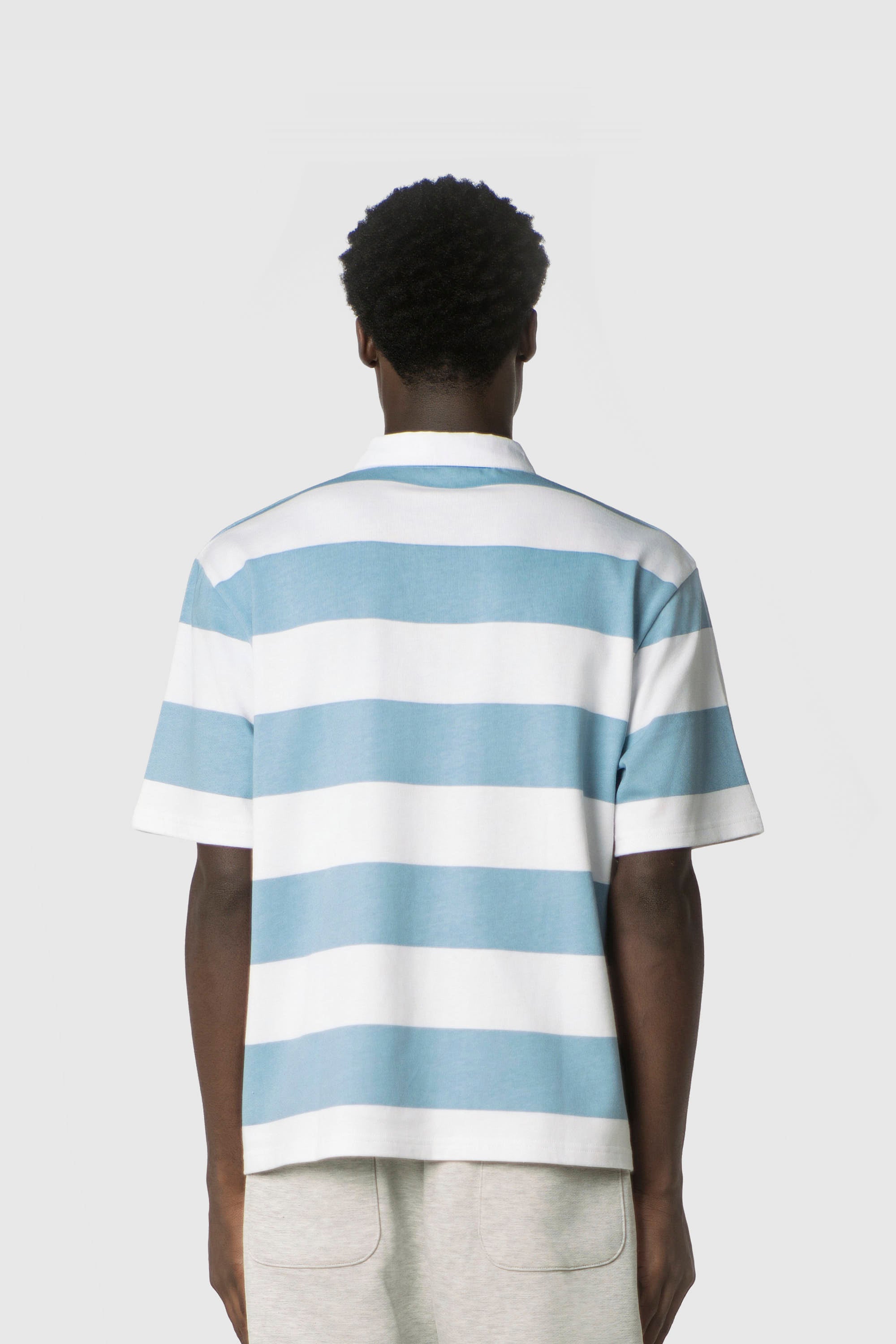 STRIPE POLO SHIRT BABYBLUE