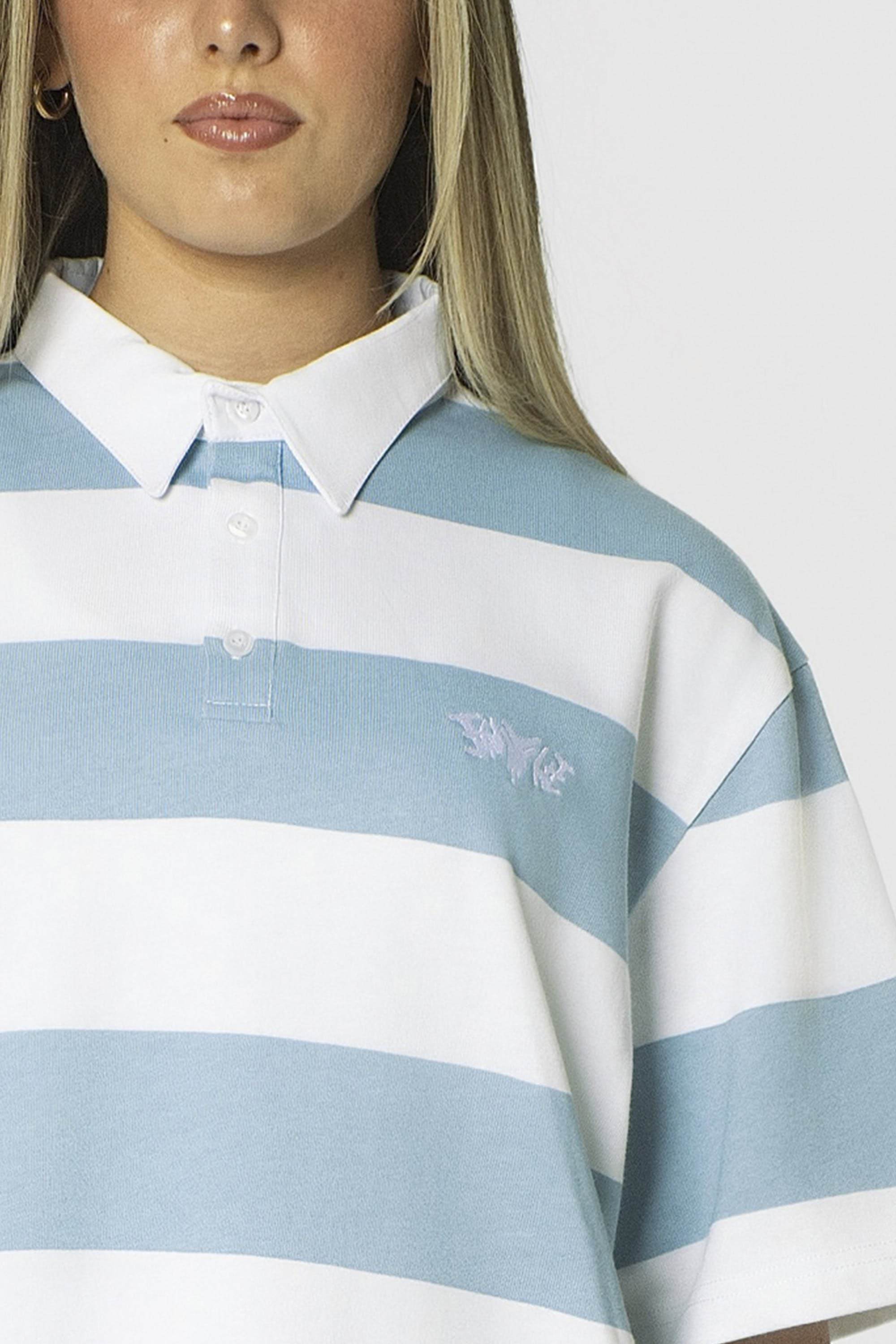 STRIPE POLO SHIRT BABYBLUE