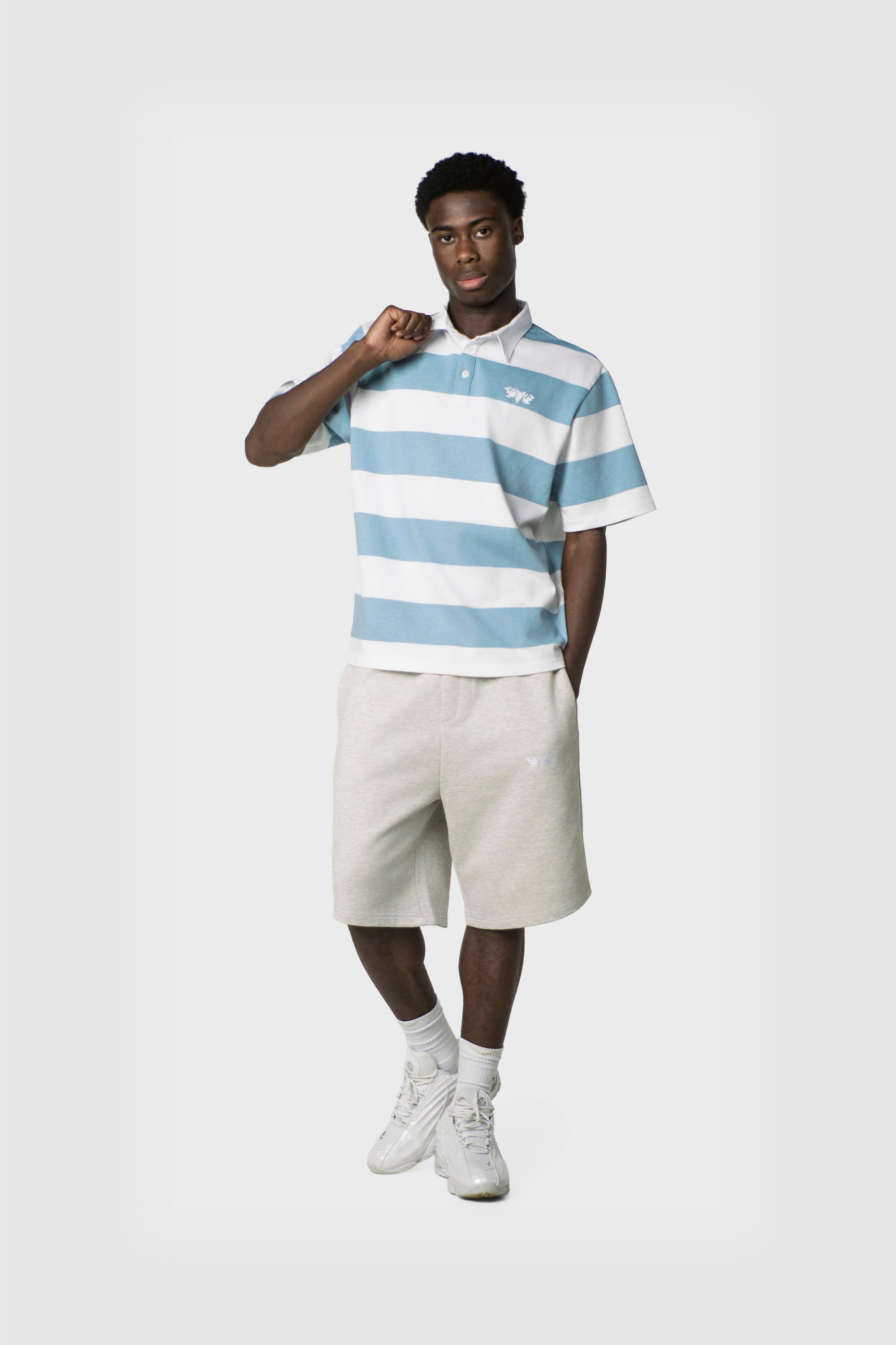 STRIPE POLO SHIRT BABYBLUE