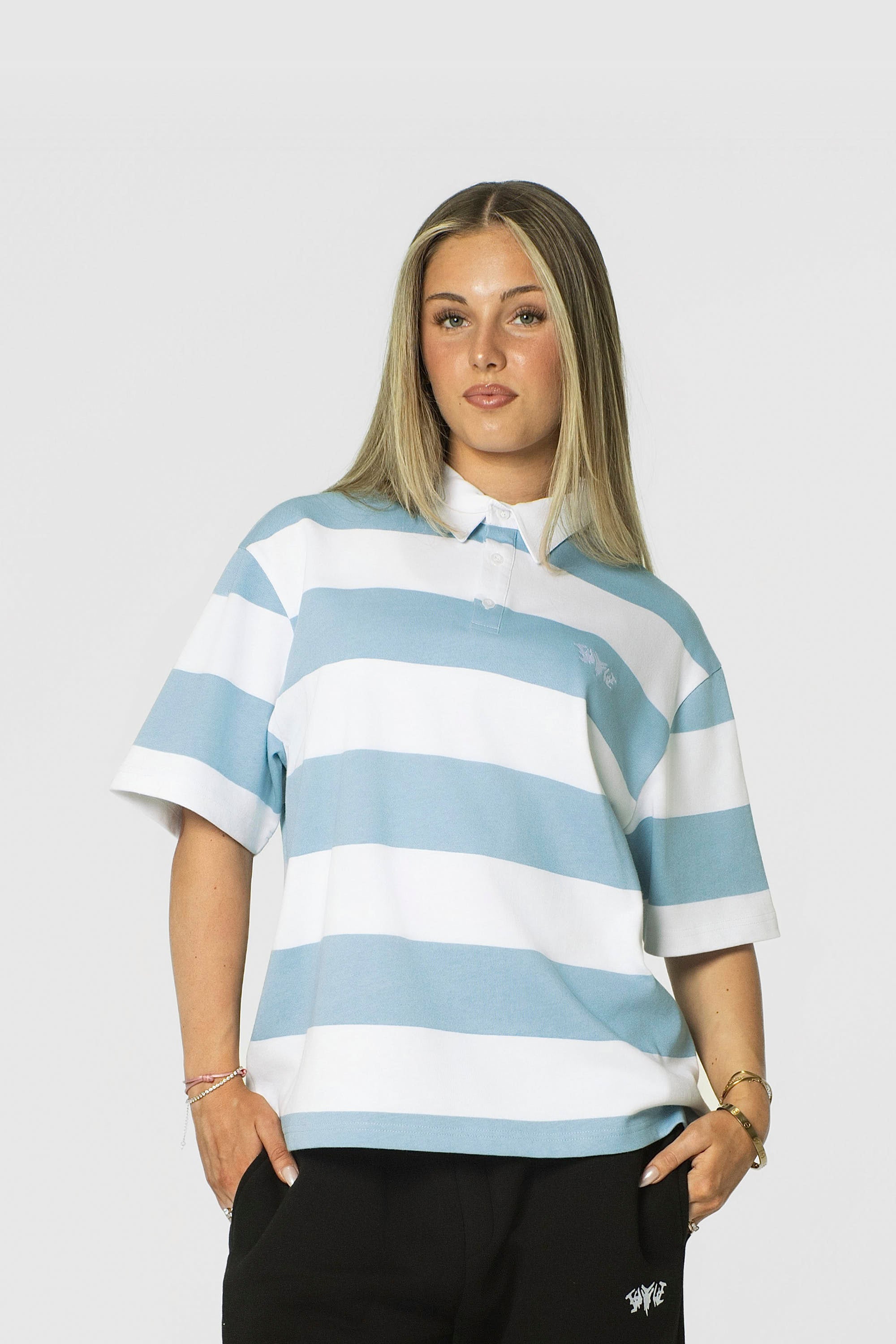 STRIPE POLO SHIRT BABYBLUE