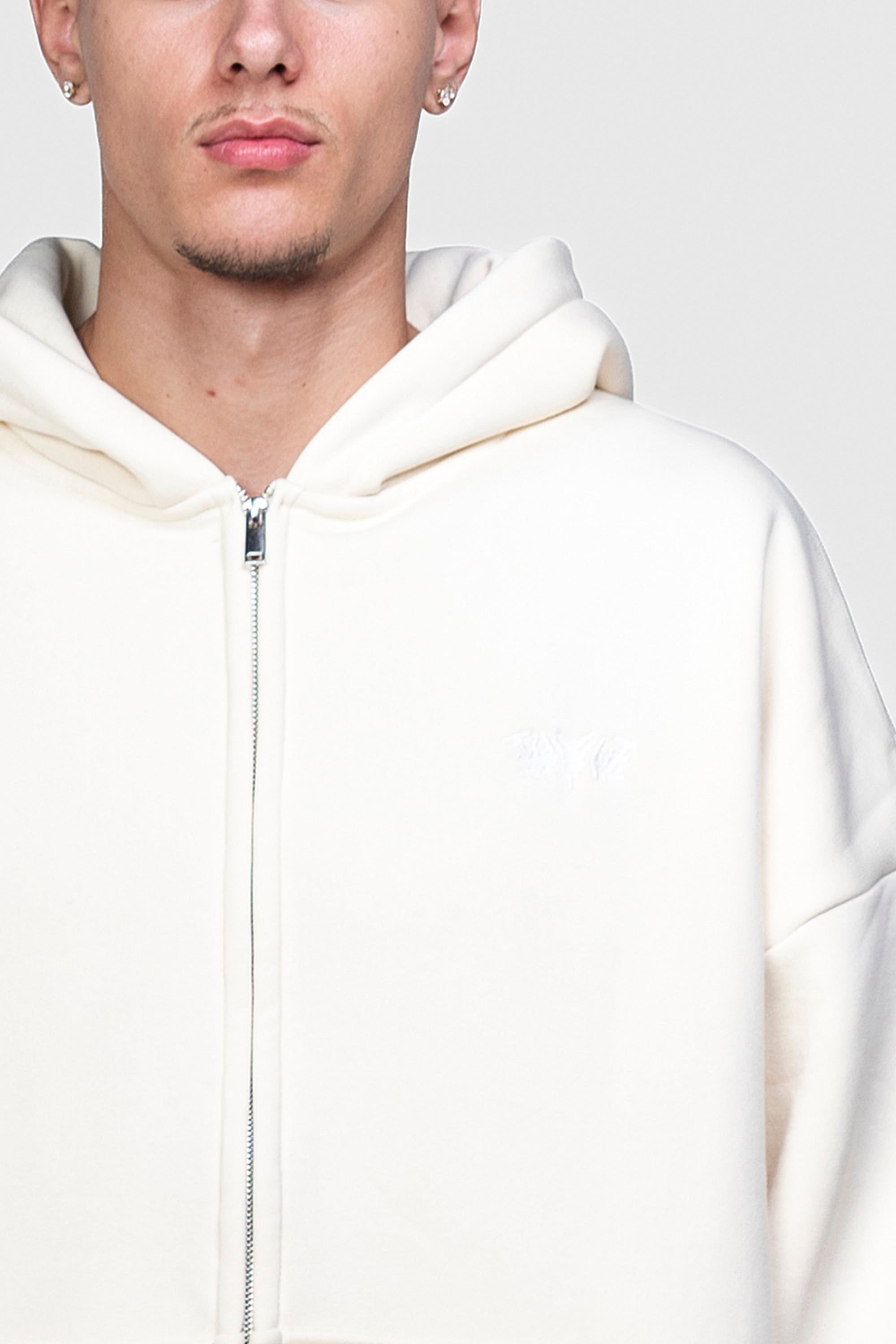 BASIC ZIP HOODIE CREME