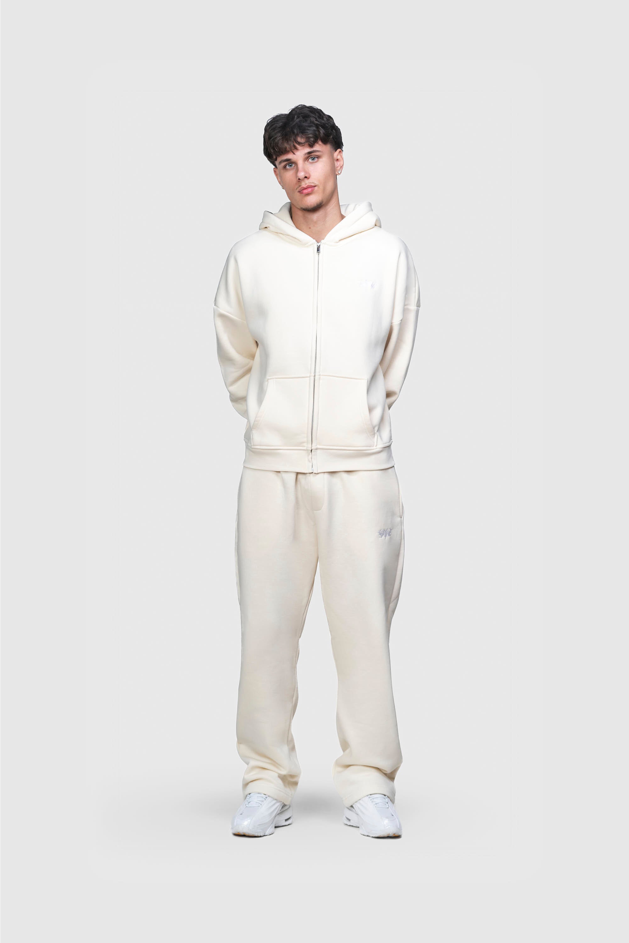 BASIC ZIP HOODIE CREME