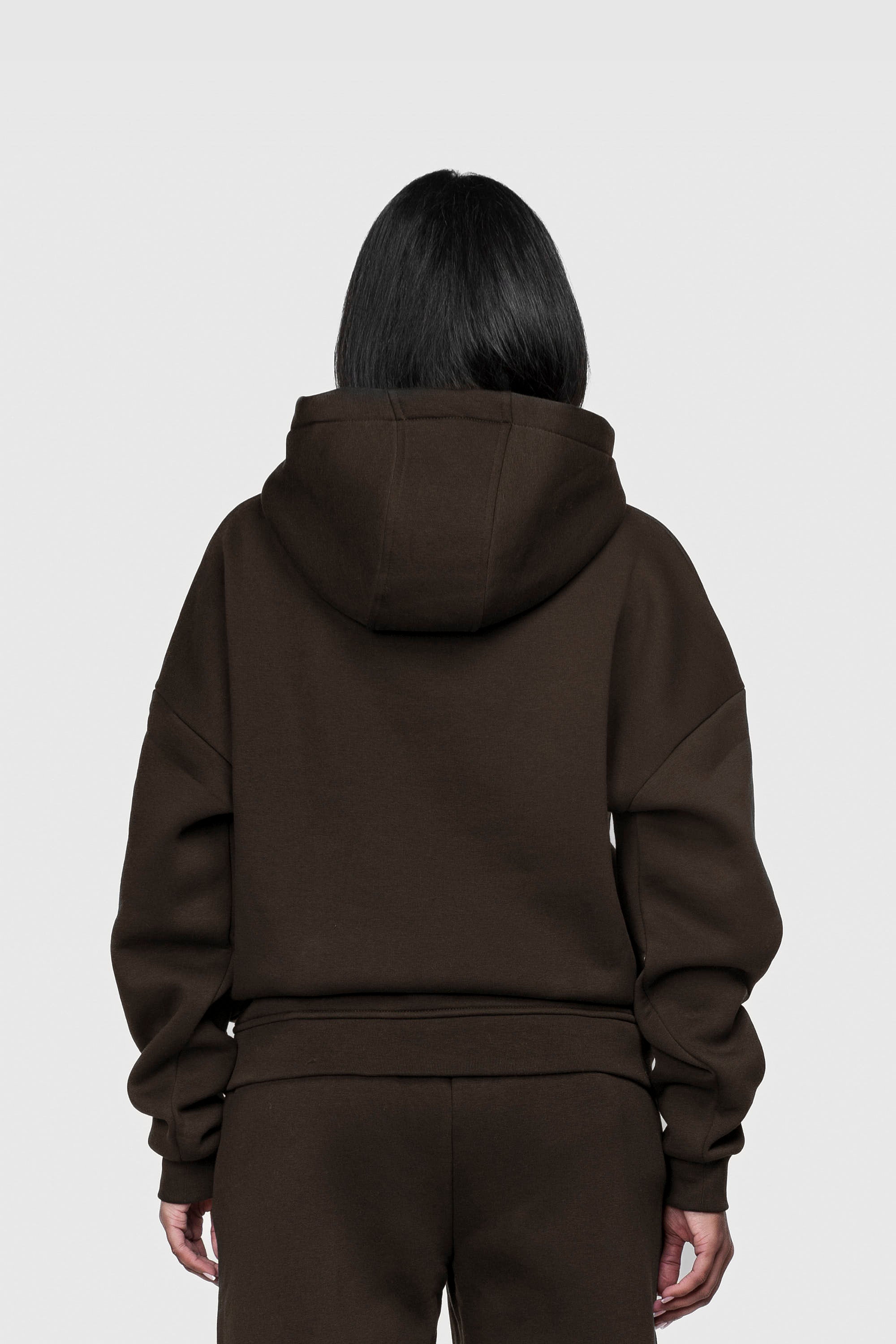 BASIC ZIP HOODIE CHOCOLATE