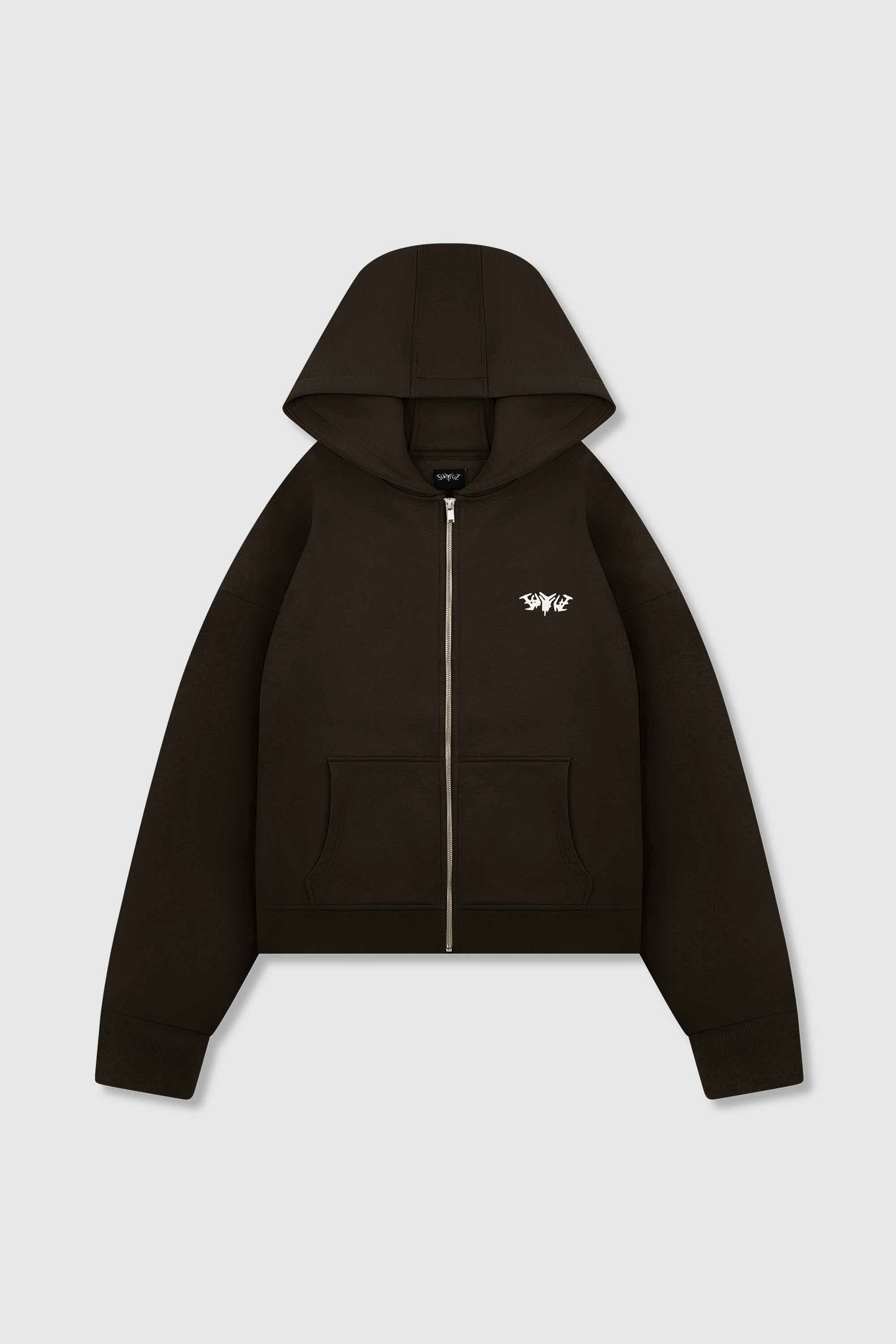 BASIC ZIP HOODIE CHOCOLATE