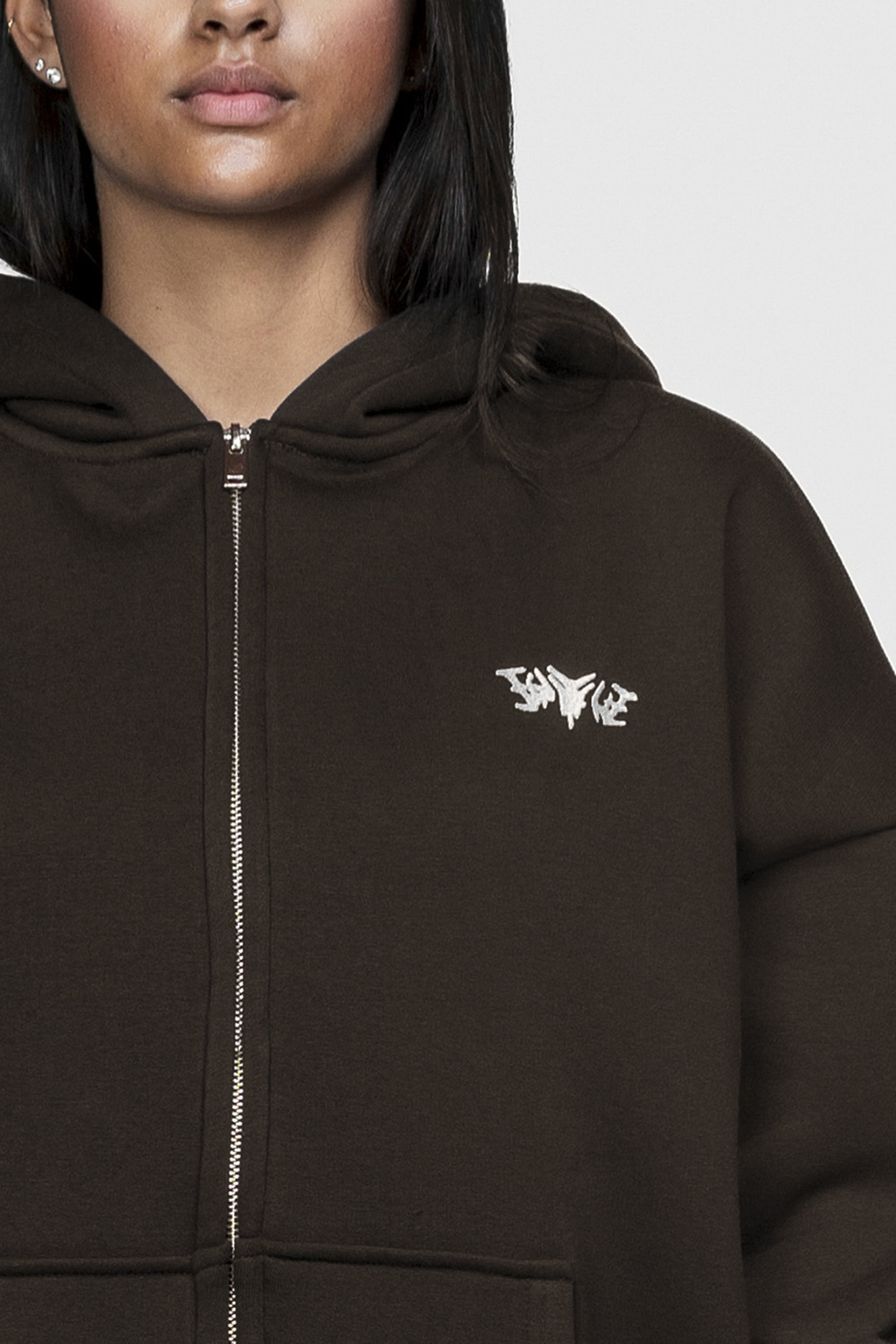 BASIC ZIP HOODIE CHOCOLATE