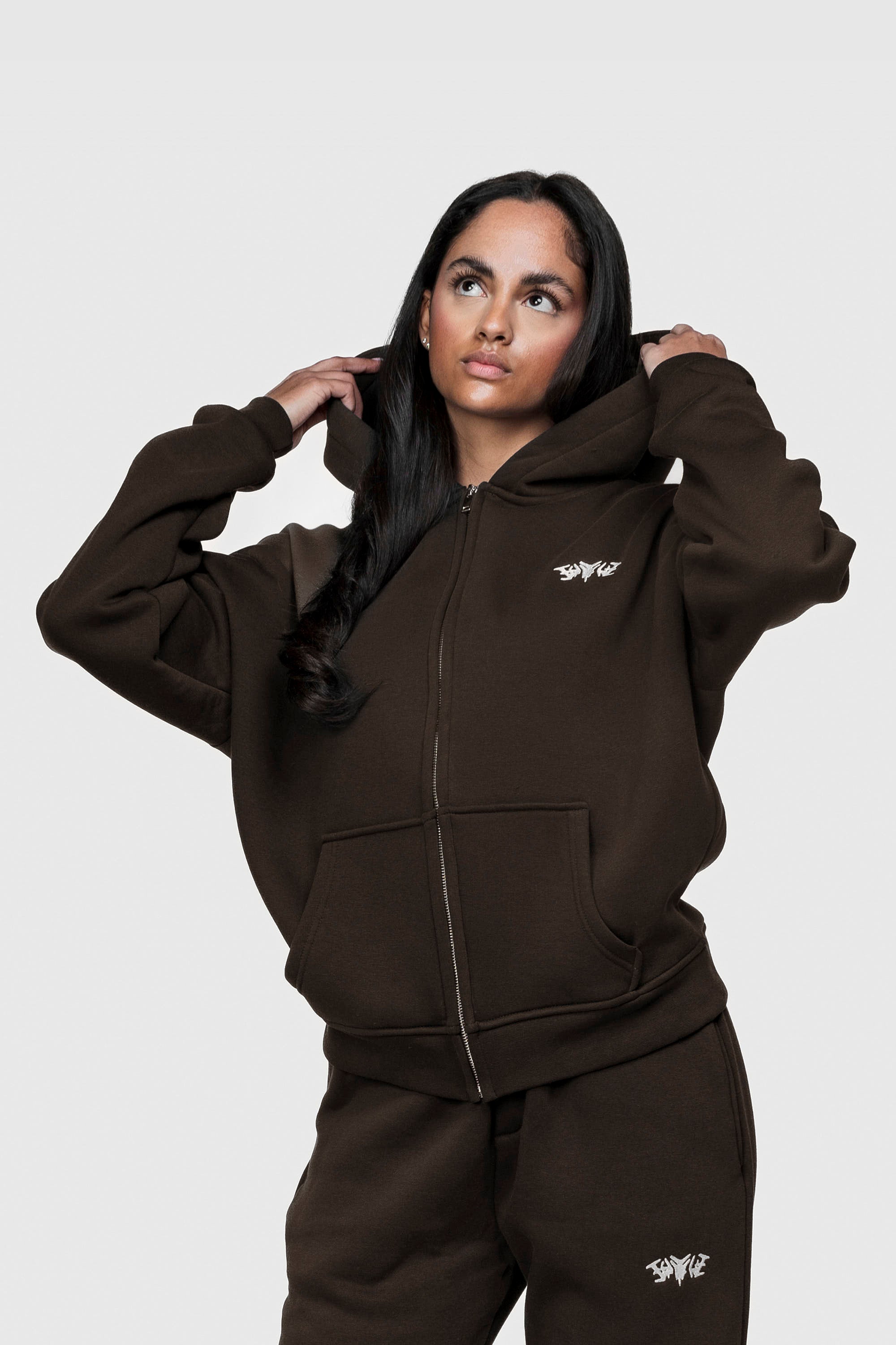 BASIC ZIP HOODIE CHOCOLATE