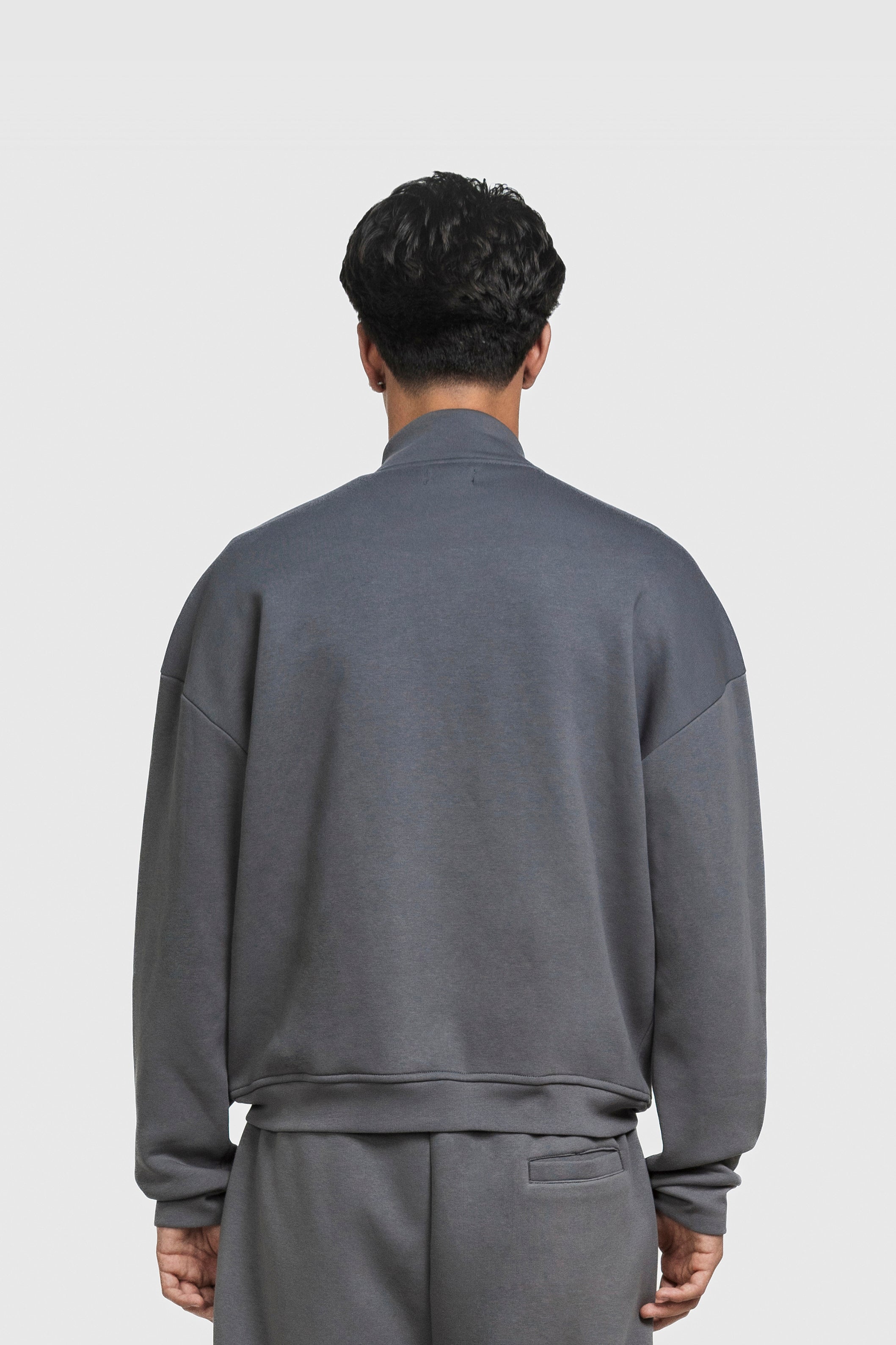 BASIC HIGH NECK ZIP ANTHRAZIT