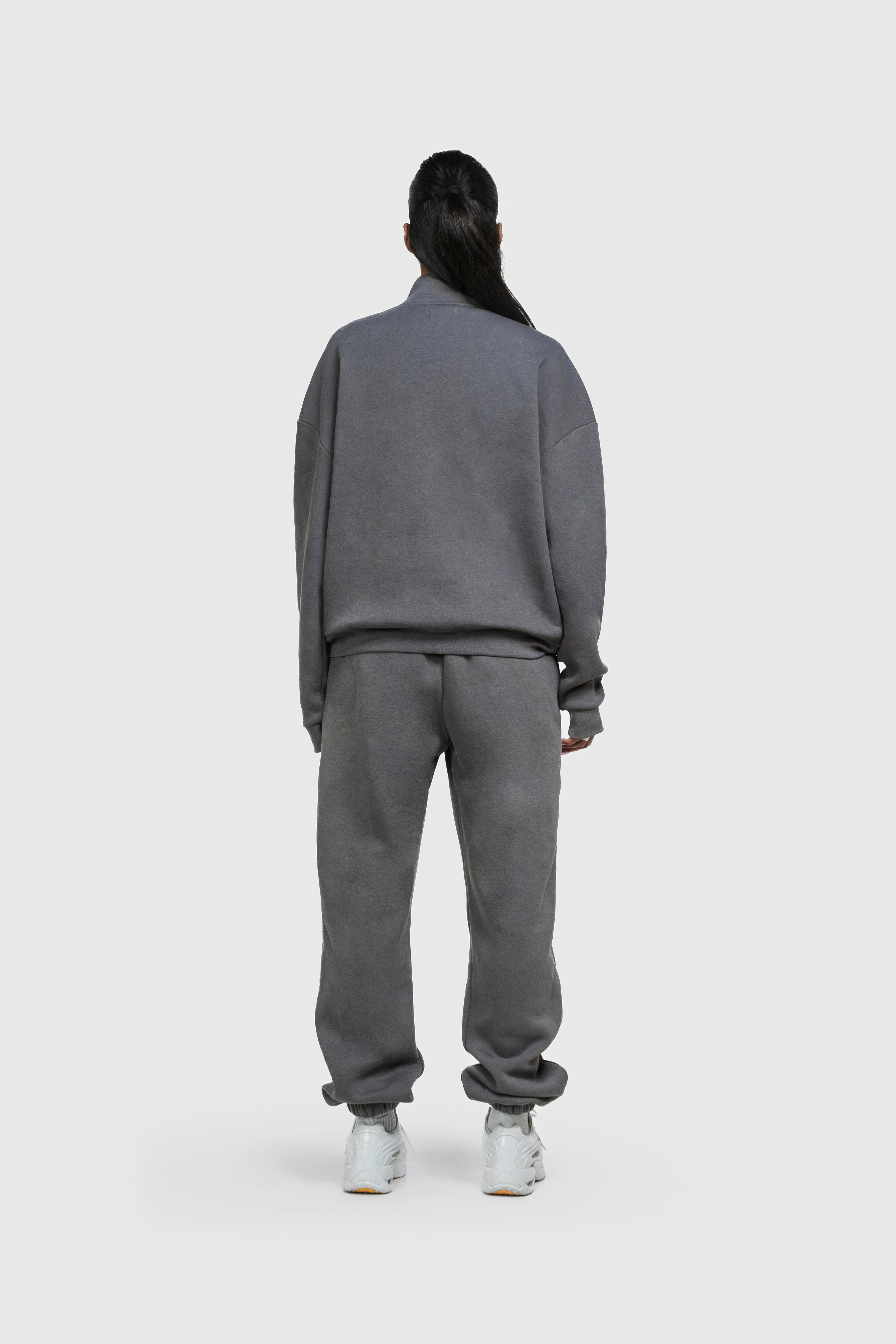 BASIC HIGH NECK ZIP ANTHRAZIT