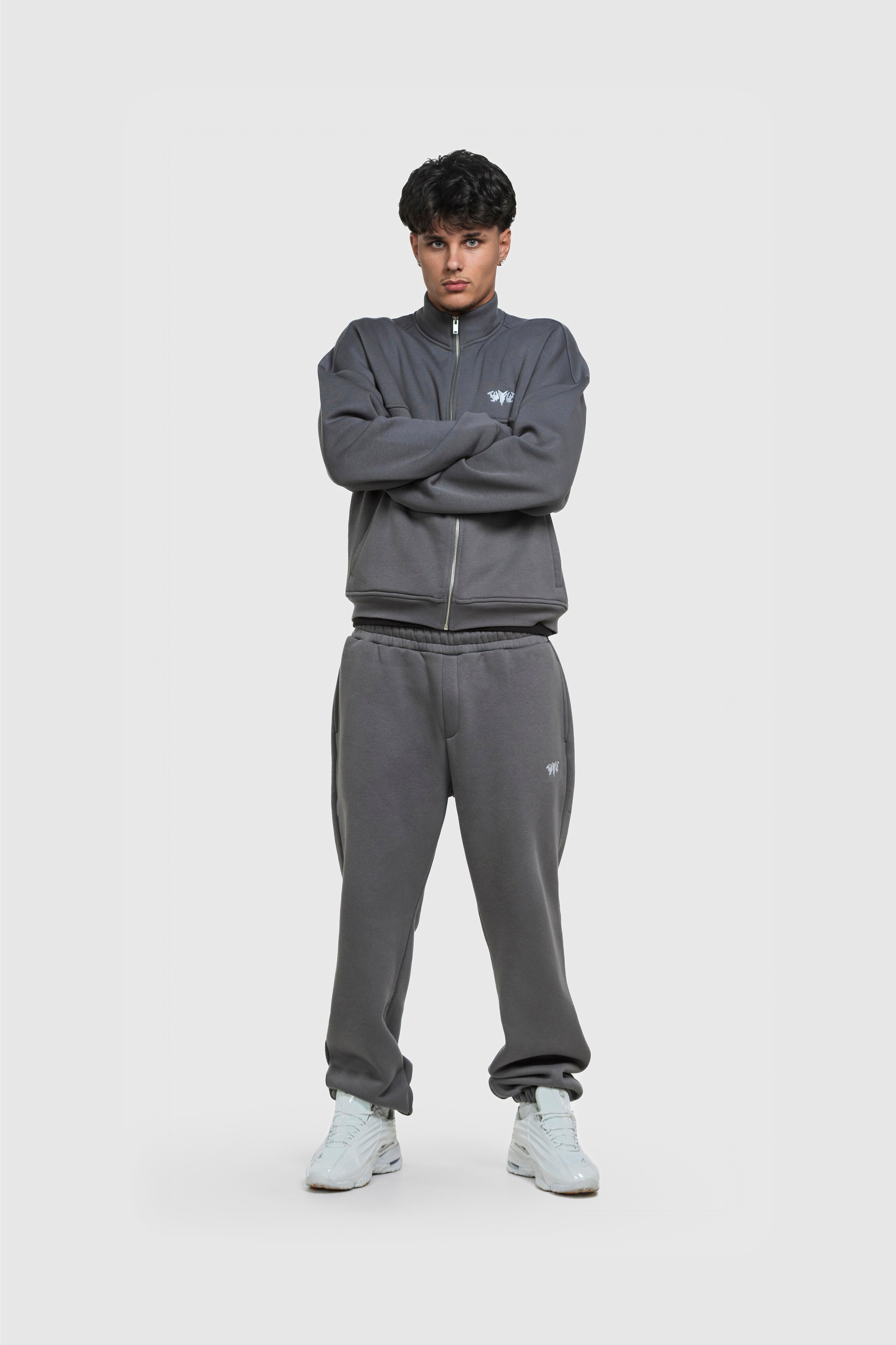 BASIC HIGH NECK ZIP ANTHRAZIT