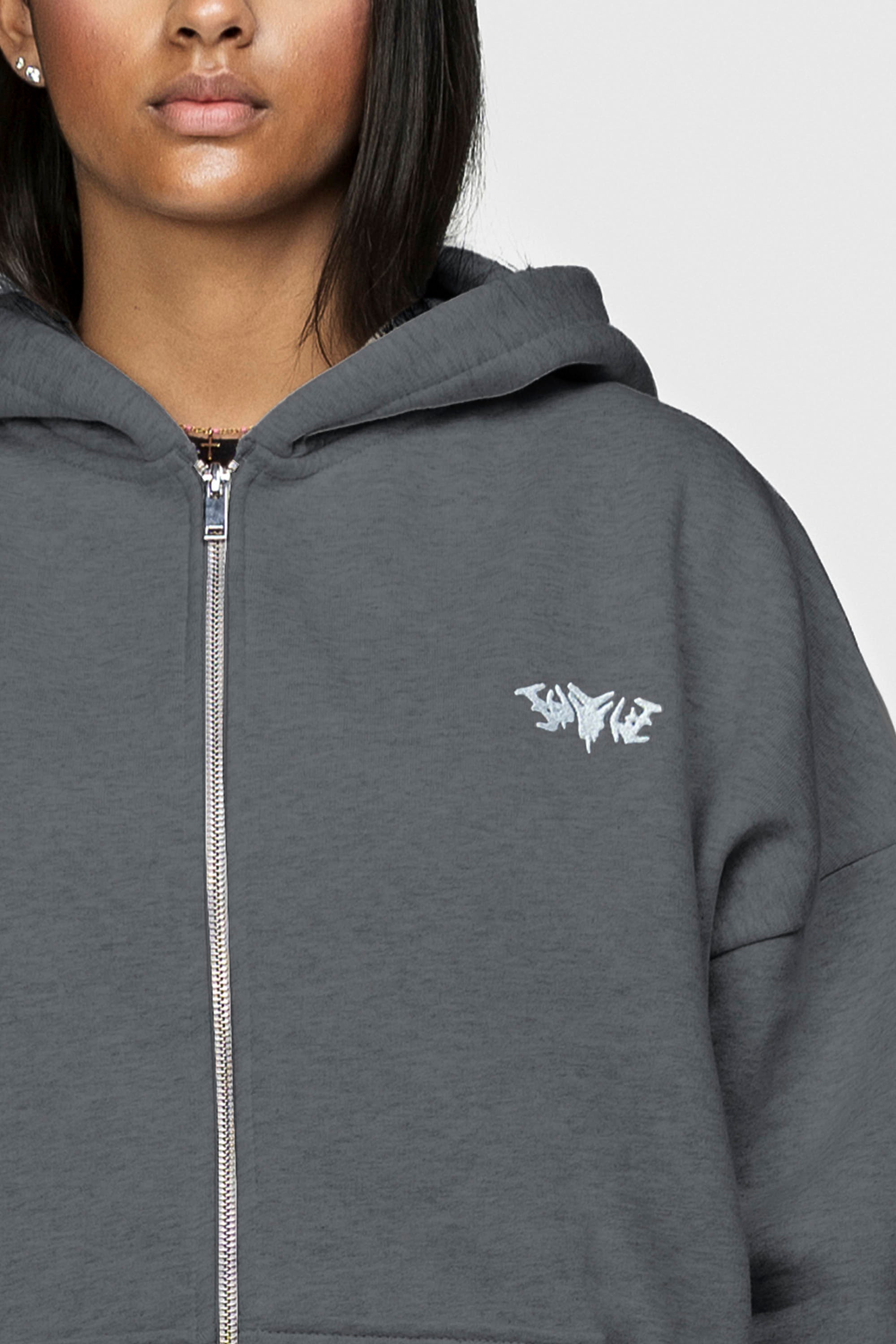 BASIC ZIP HOODIE ANTHRAZIT