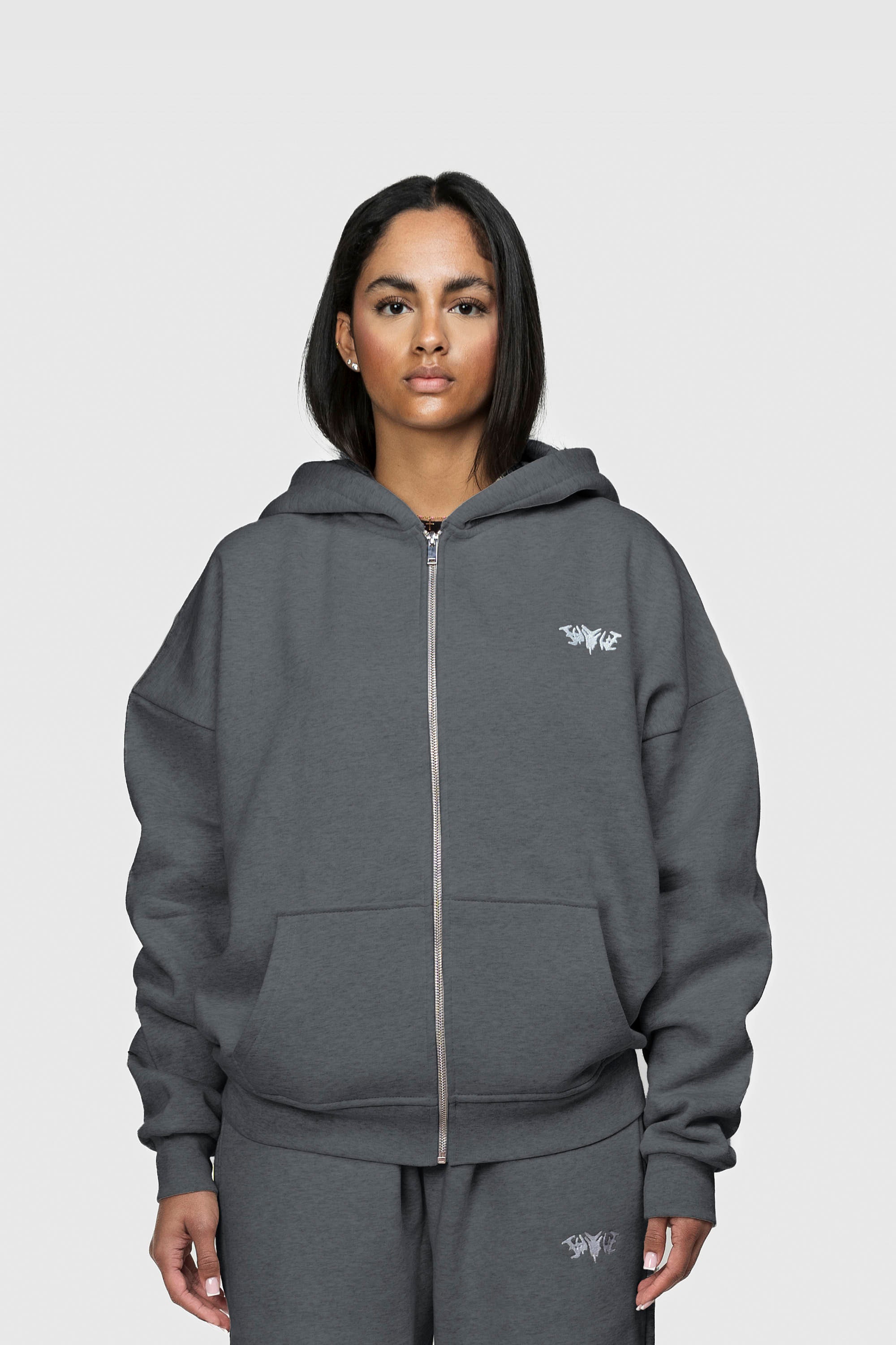 BASIC ZIP HOODIE ANTHRAZIT