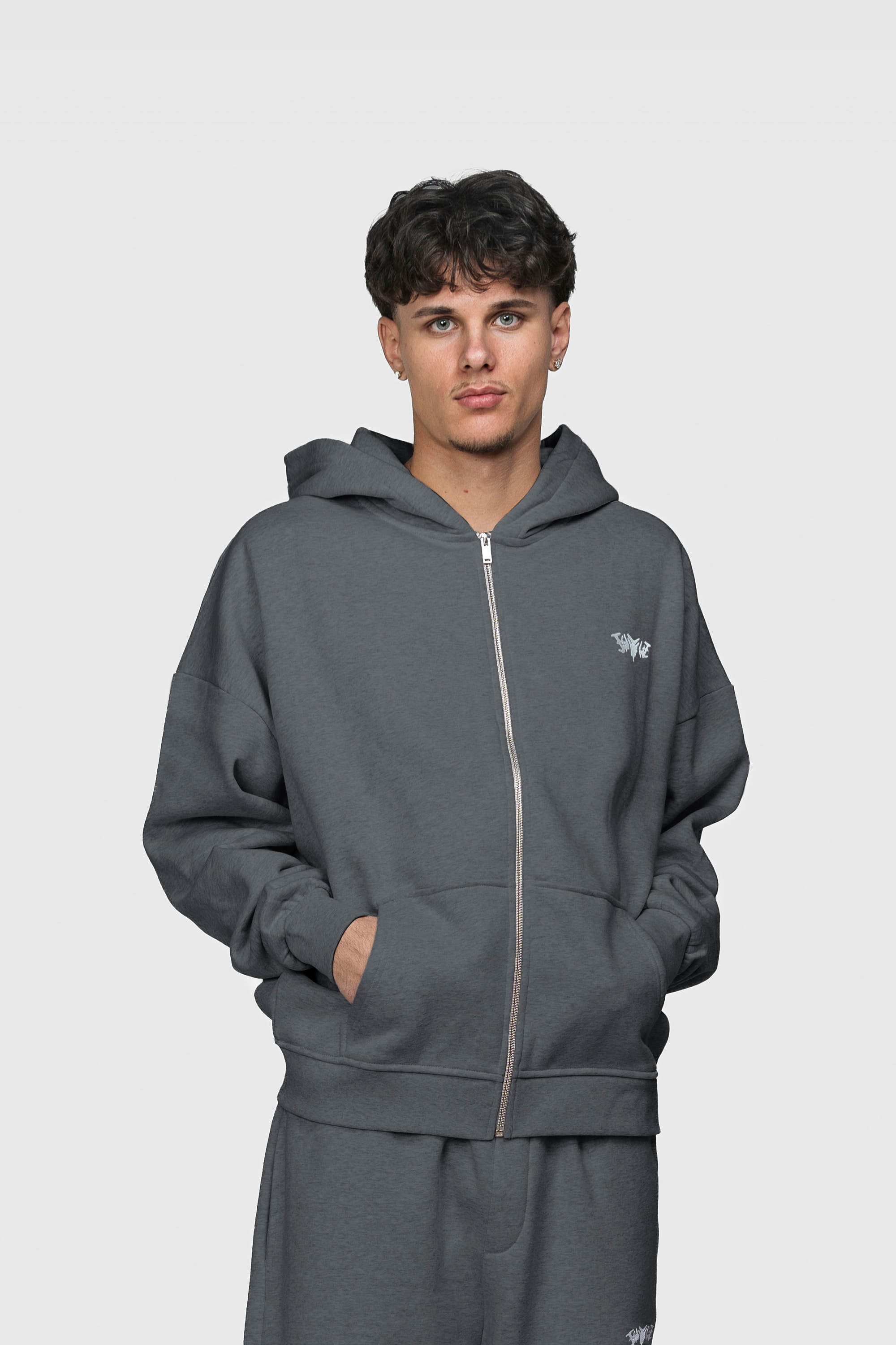 BASIC ZIP HOODIE ANTHRAZIT