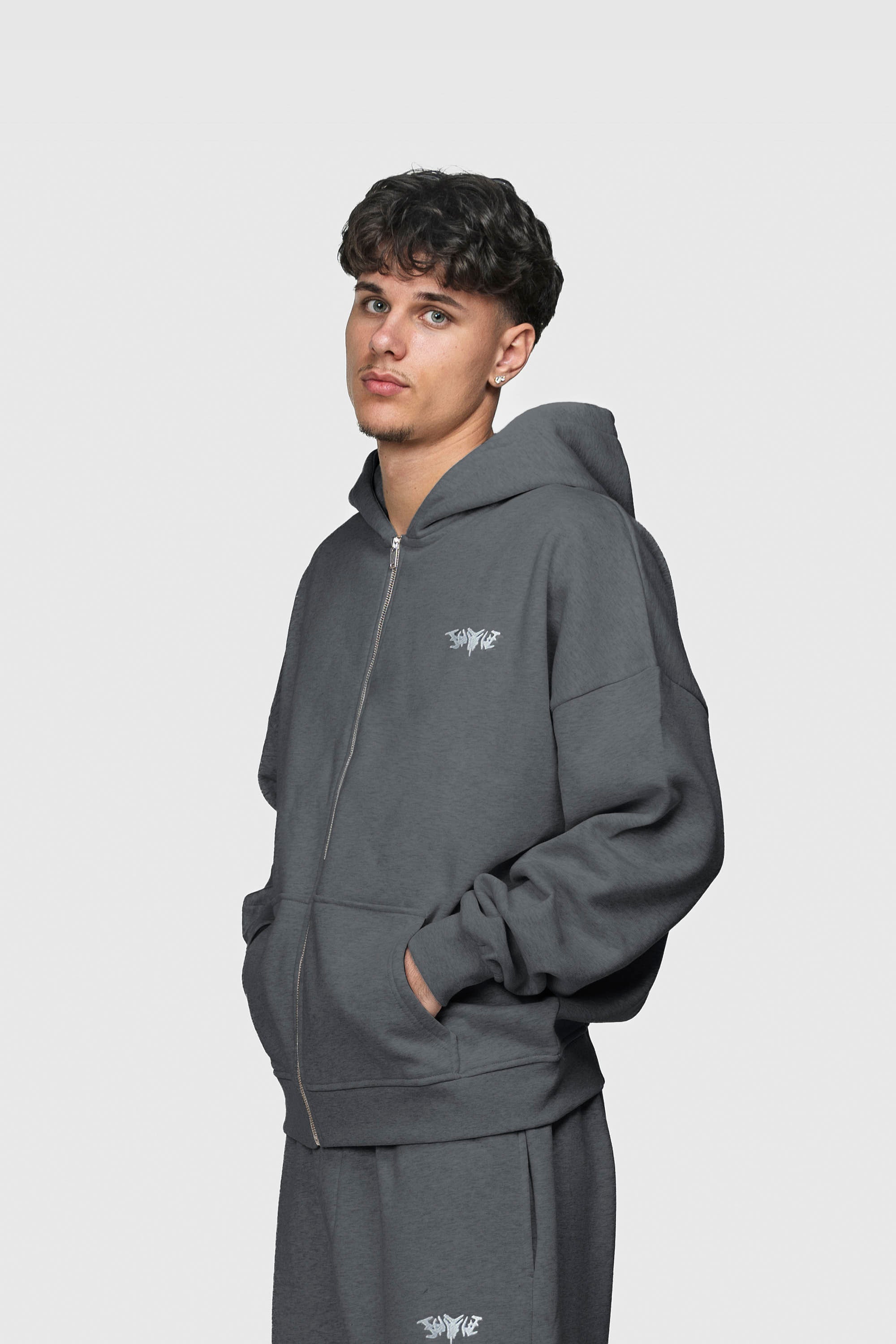 BASIC ZIP HOODIE ANTHRAZIT