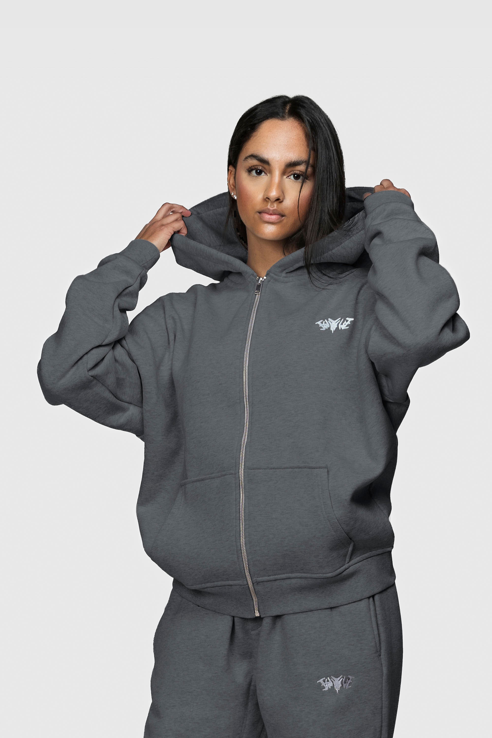 BASIC ZIP HOODIE ANTHRAZIT