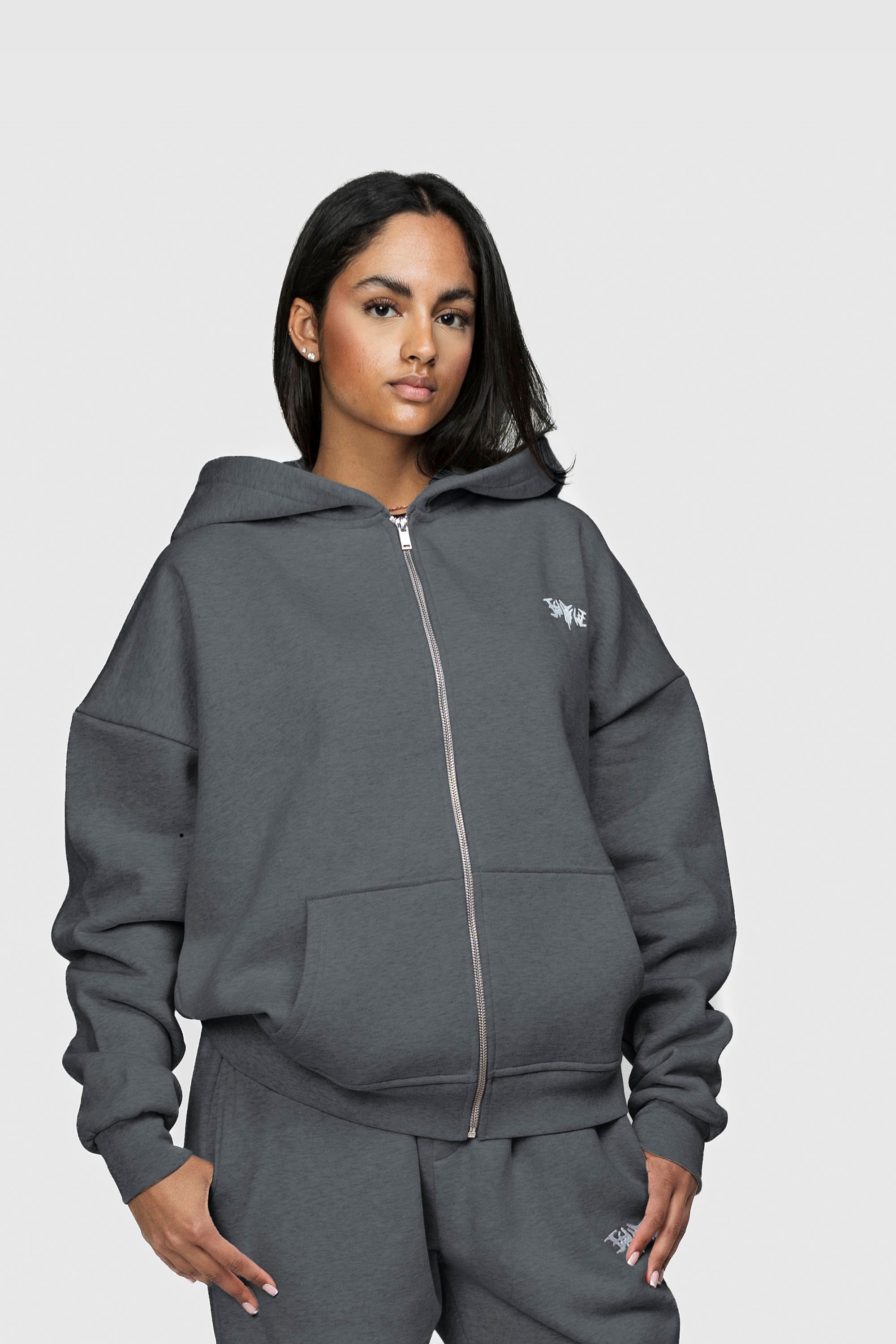 BASIC ZIP HOODIE ANTHRAZIT