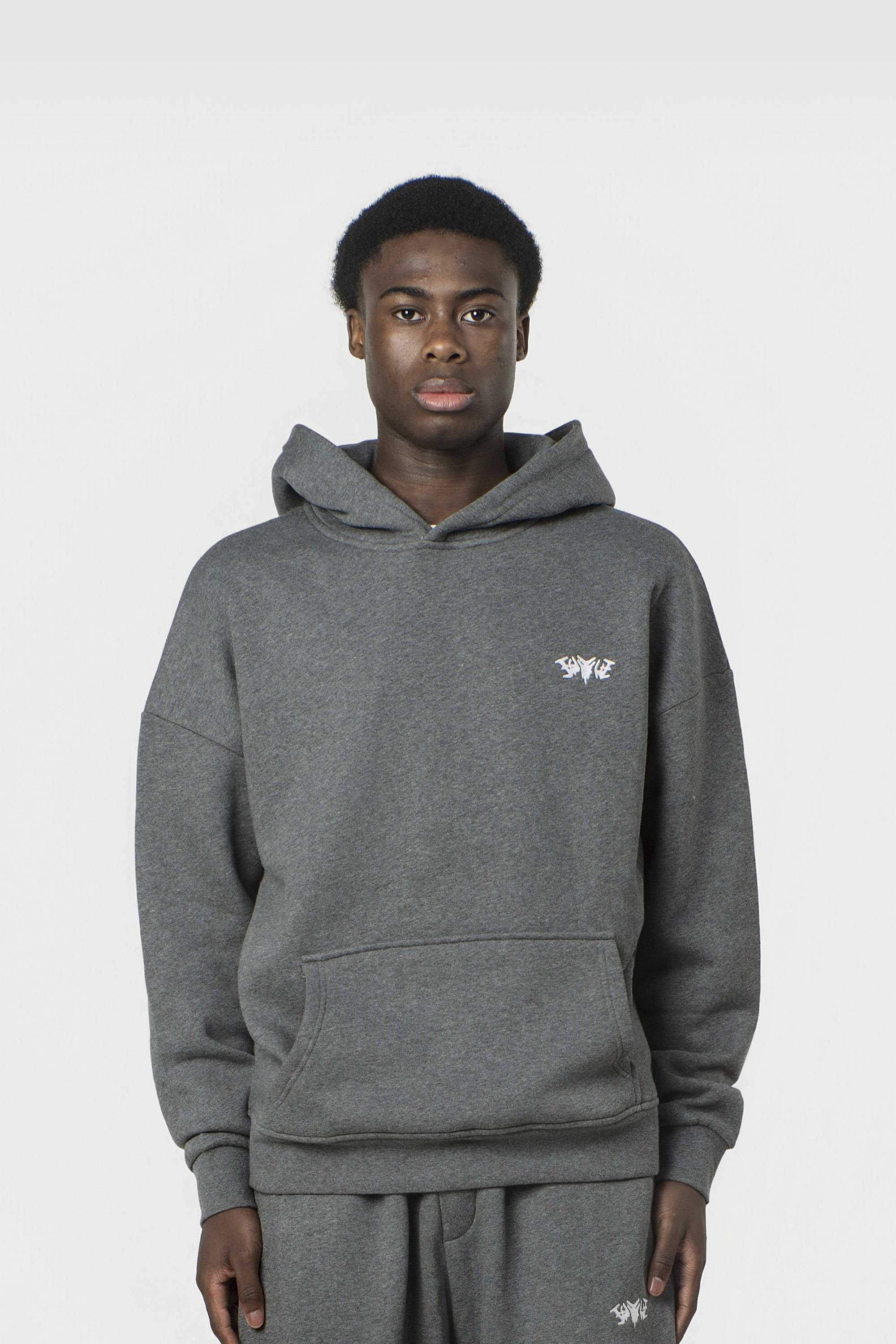 BASIC HOODIE DARK GREY MELANGE