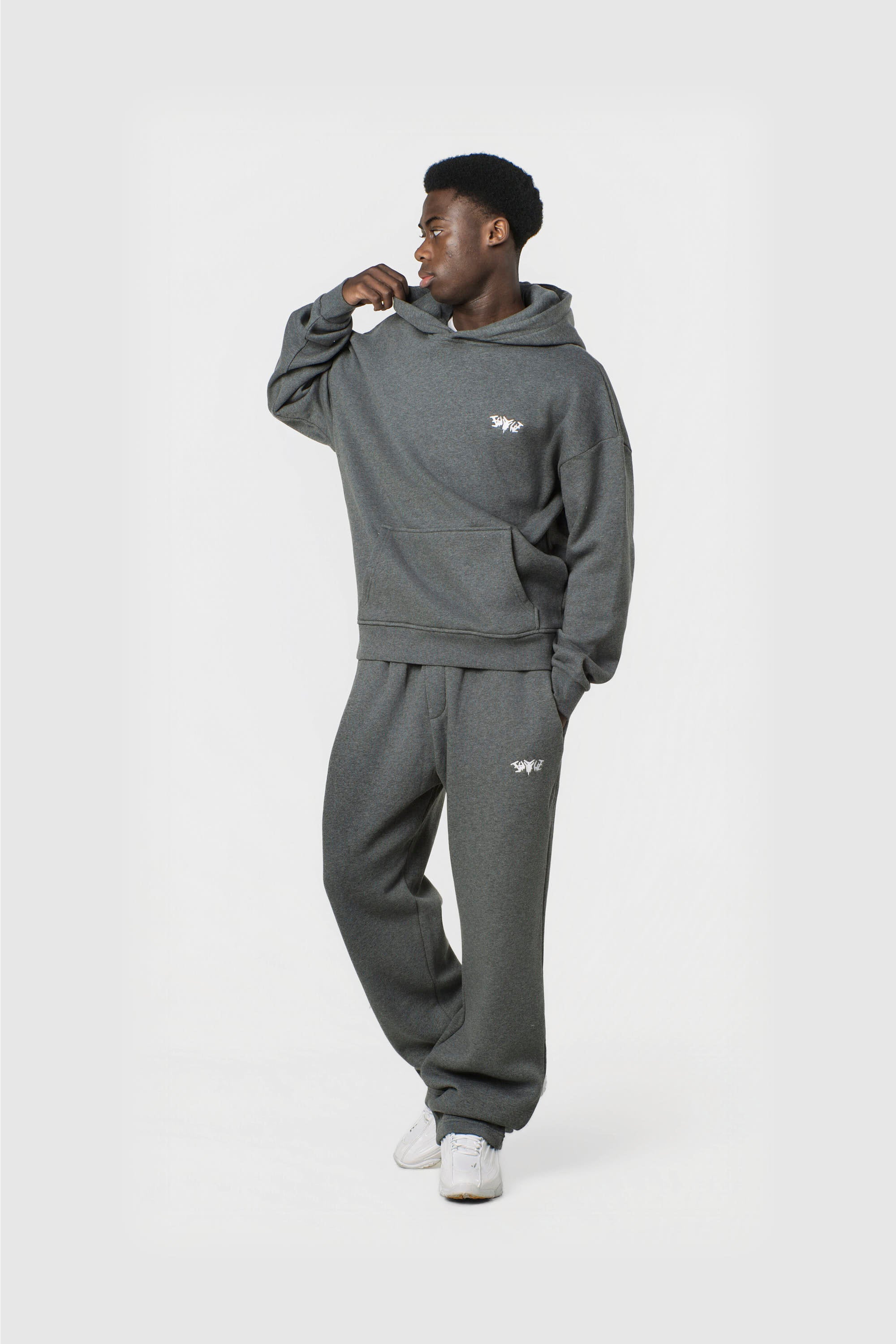 BASIC HOODIE DARK GREY MELANGE