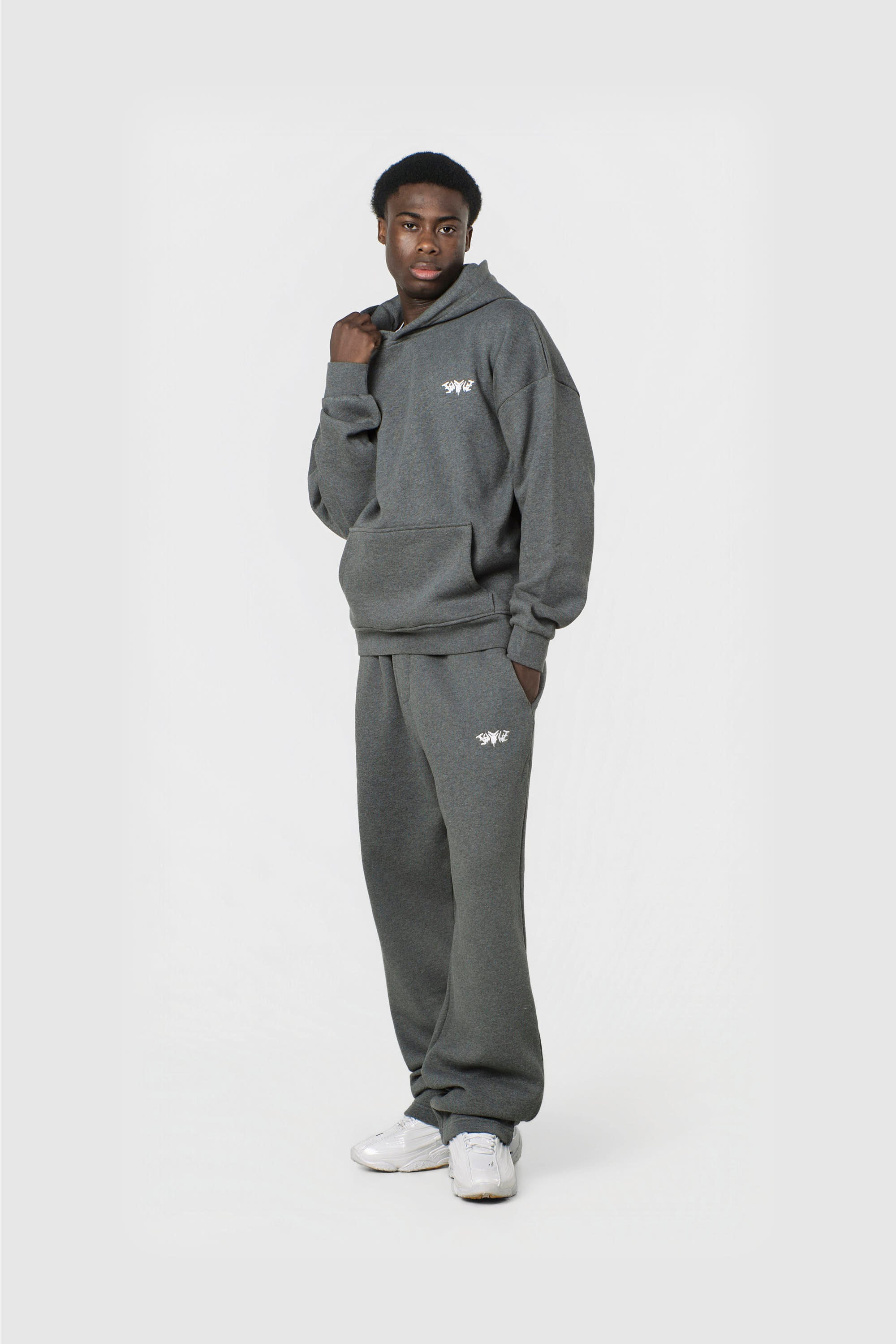 BASIC HOODIE DARK GREY MELANGE