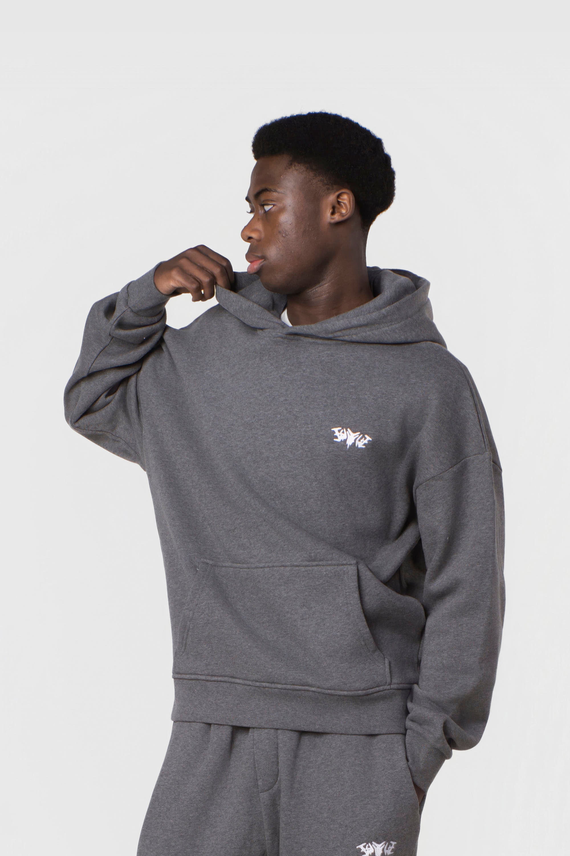 BASIC HOODIE DARK GREY MELANGE