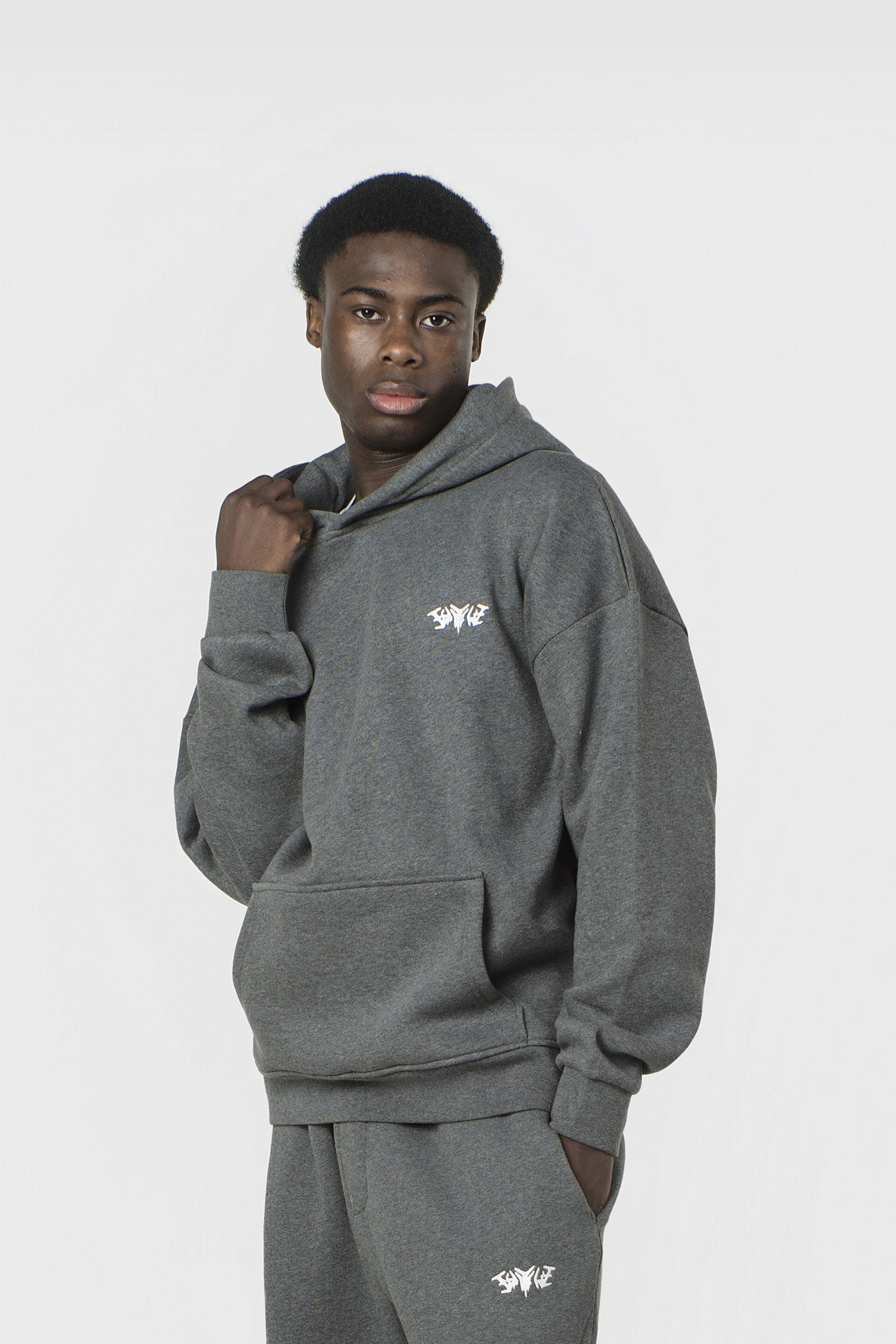 BASIC HOODIE DARK GREY MELANGE