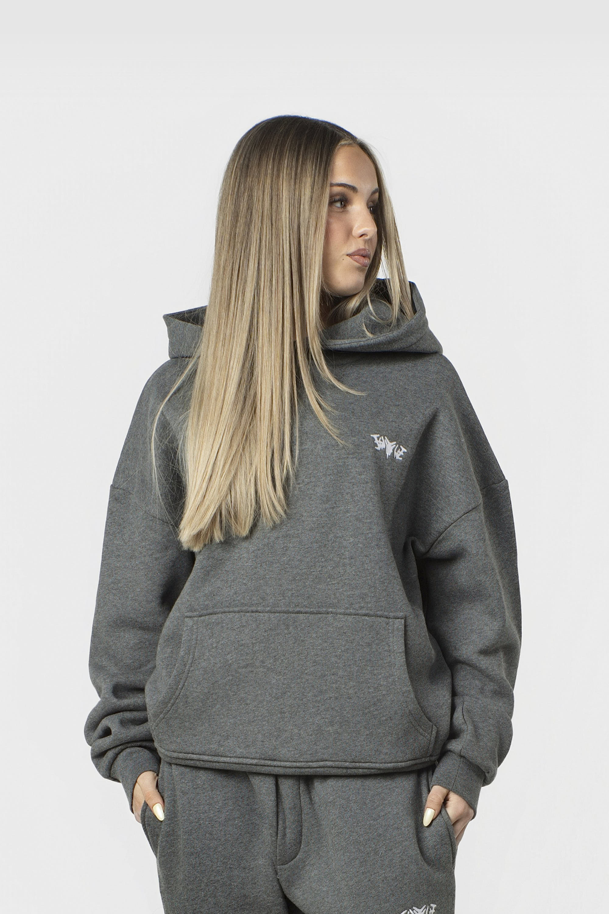 BASIC HOODIE DARK GREY MELANGE