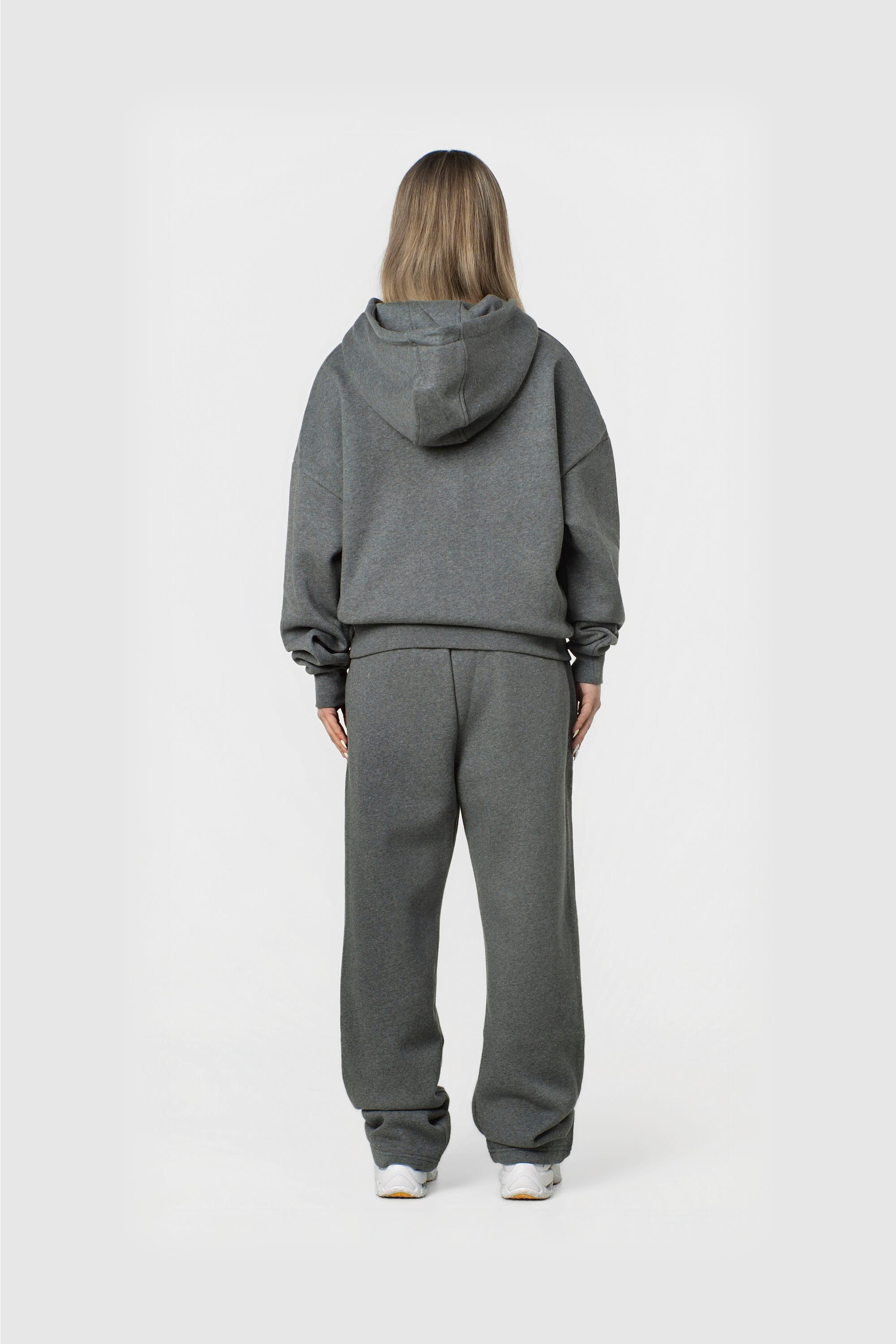 BASIC ZIP HOODIE DARK GREY MELANGE
