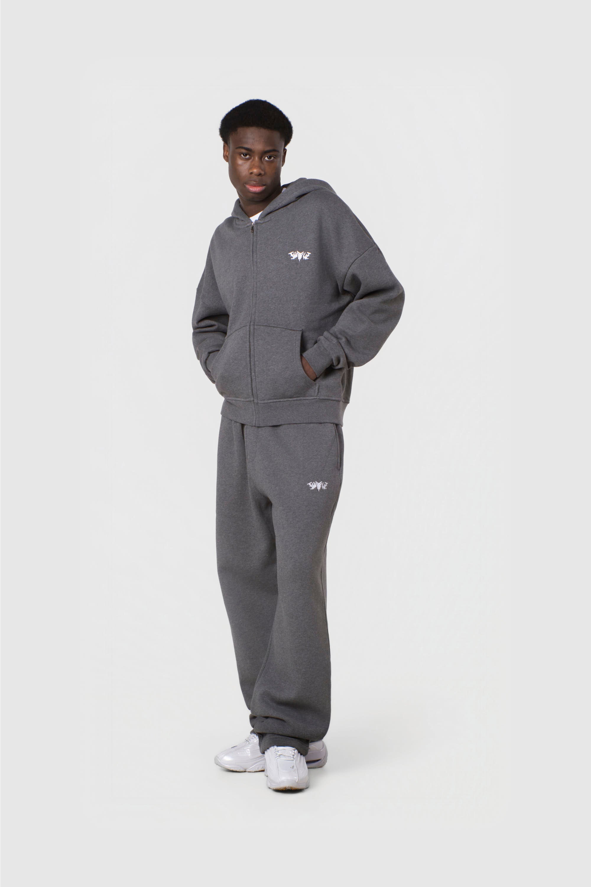 BASIC SWEATPANTS DARK GREY MELANGE