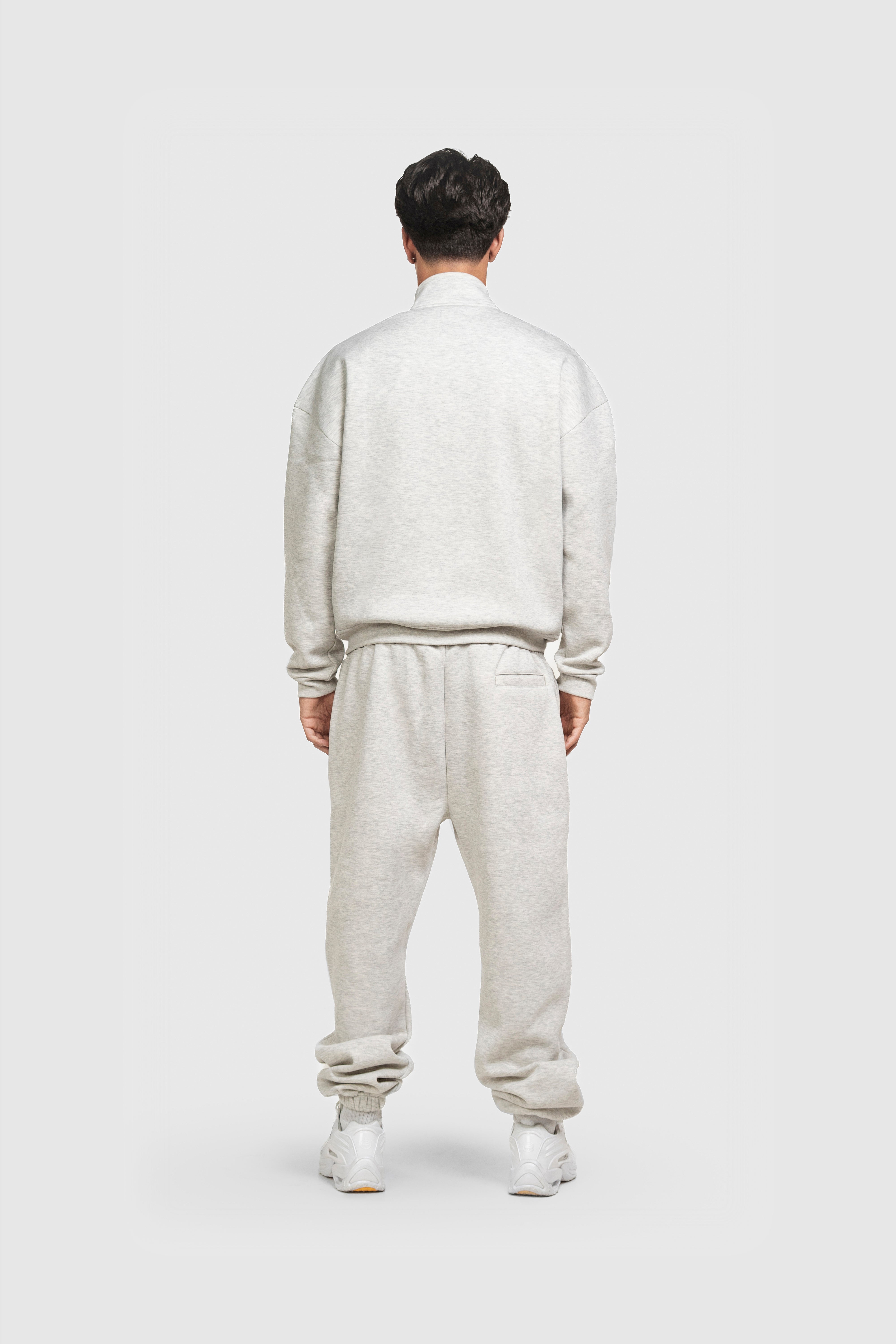 BASIC HIGH NECK ZIP LIGHT GREY