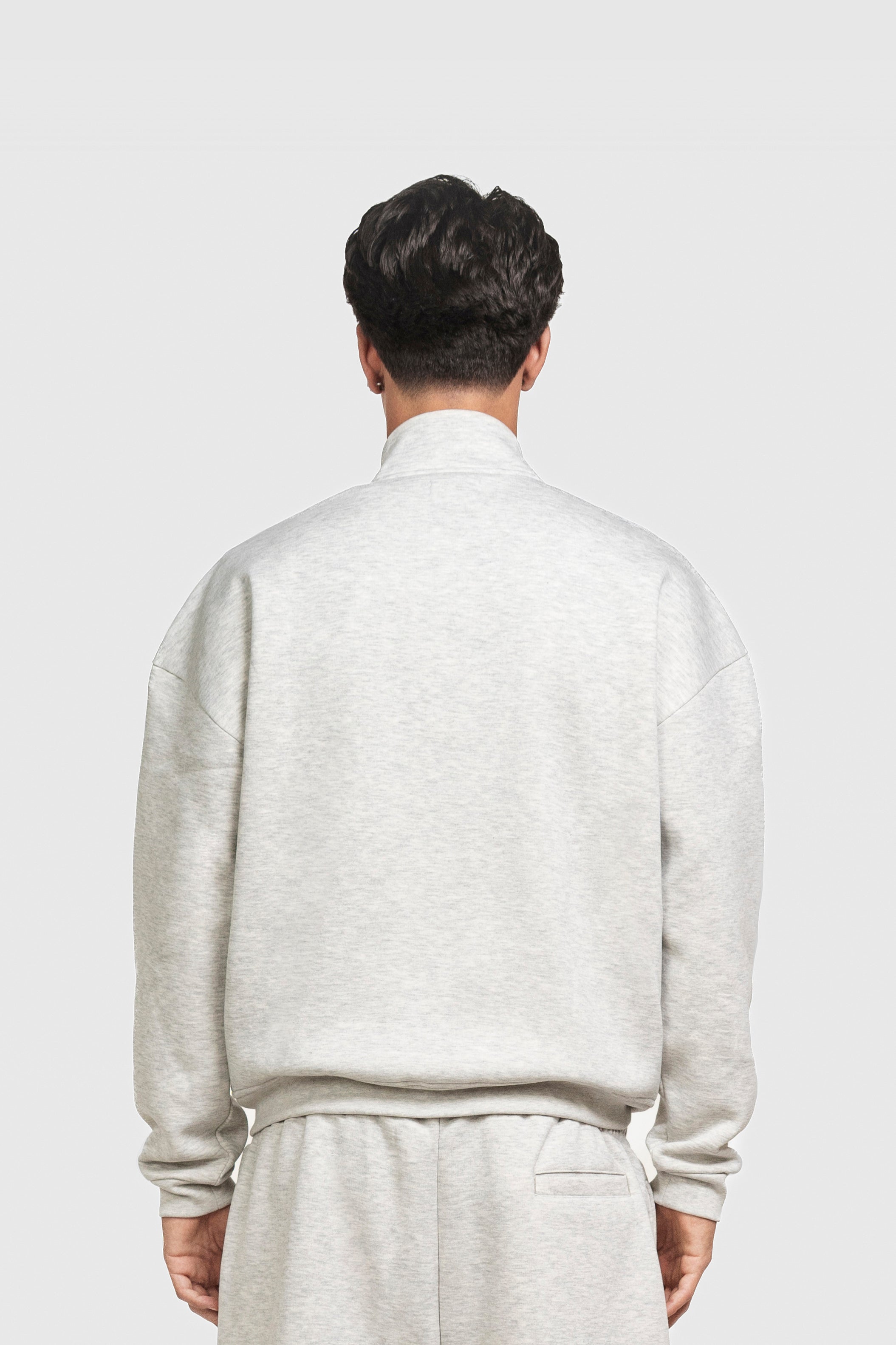 BASIC HIGH NECK ZIP LIGHT GREY