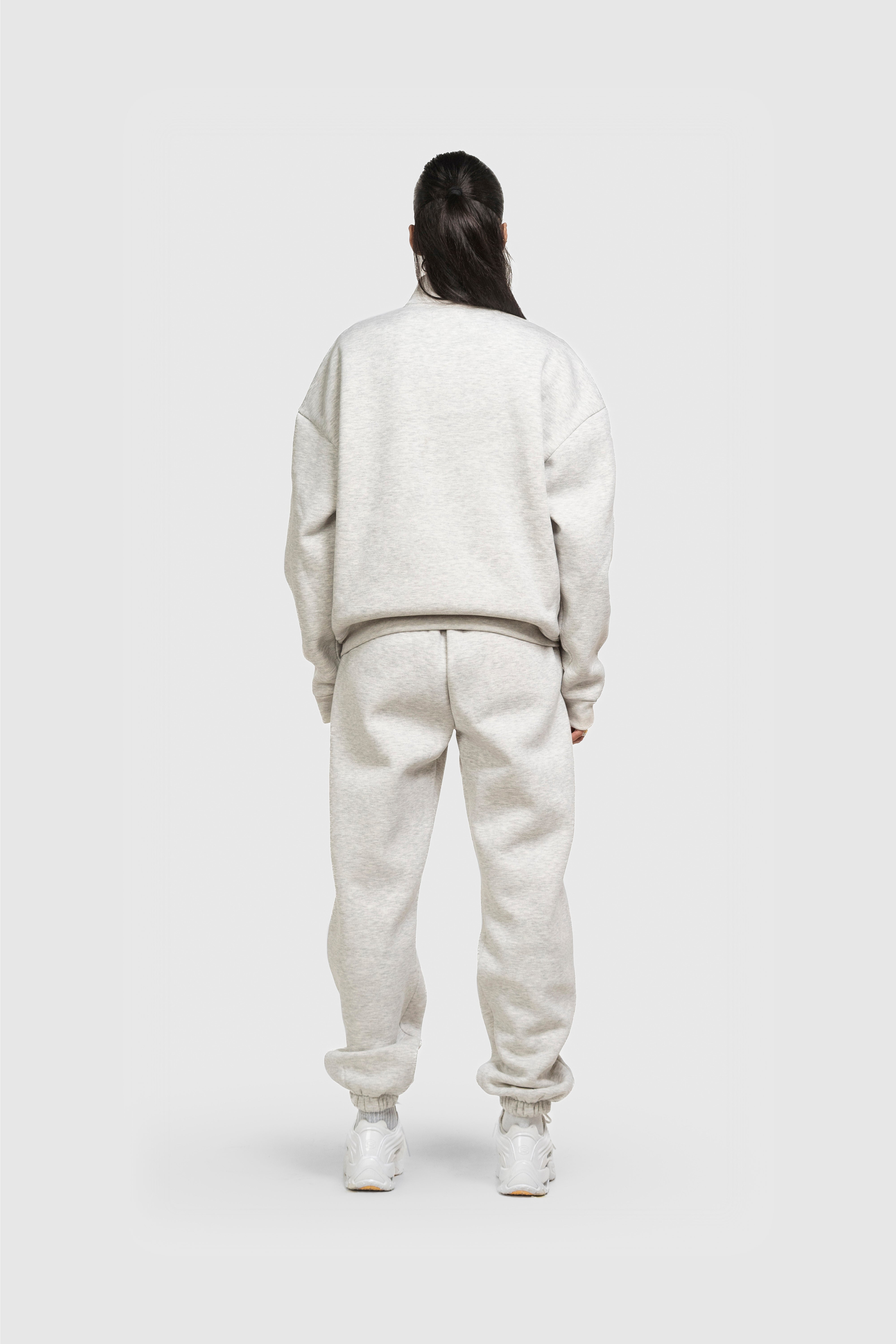 BASIC HIGH NECK ZIP LIGHT GREY