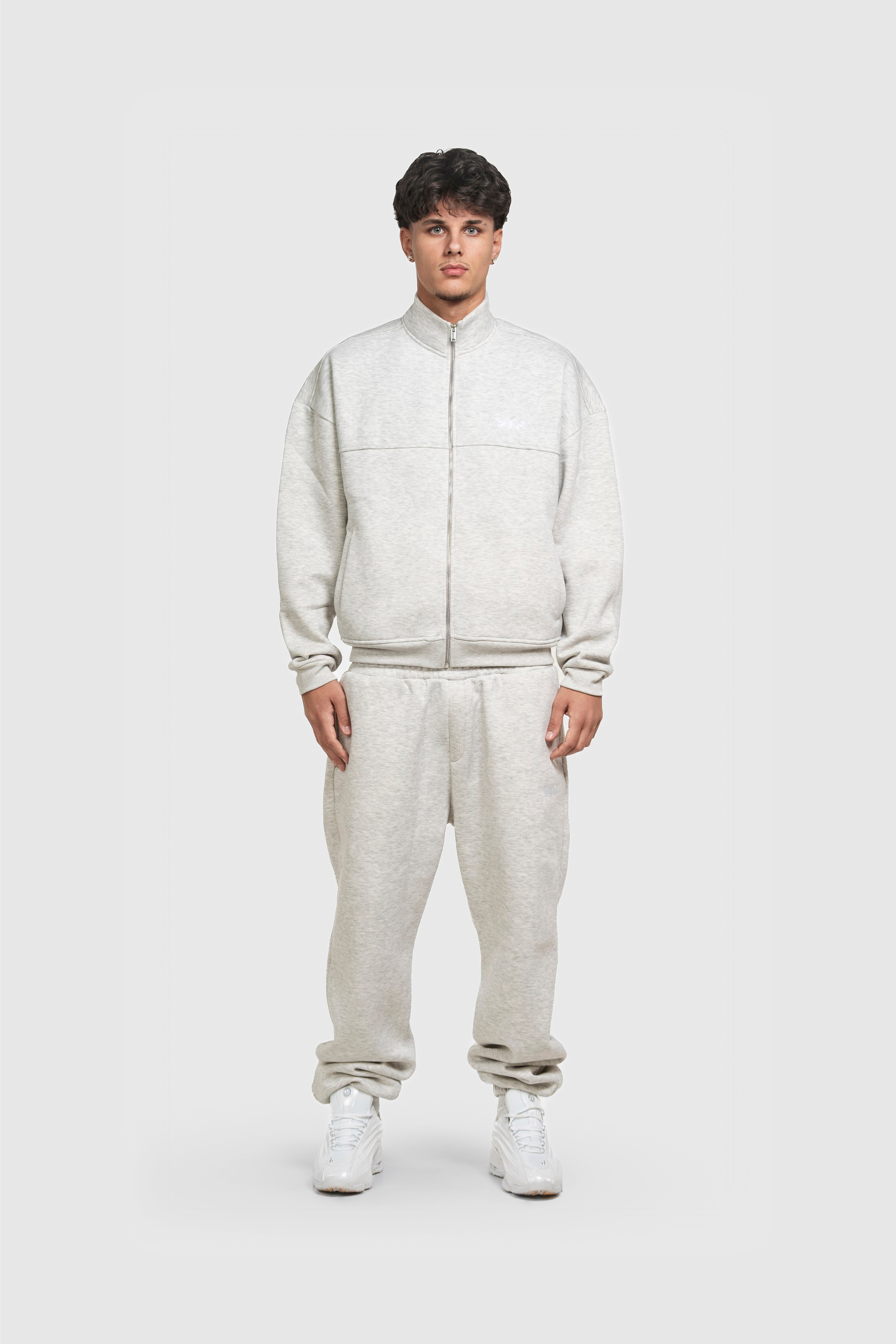 BASIC HIGH NECK ZIP LIGHT GREY