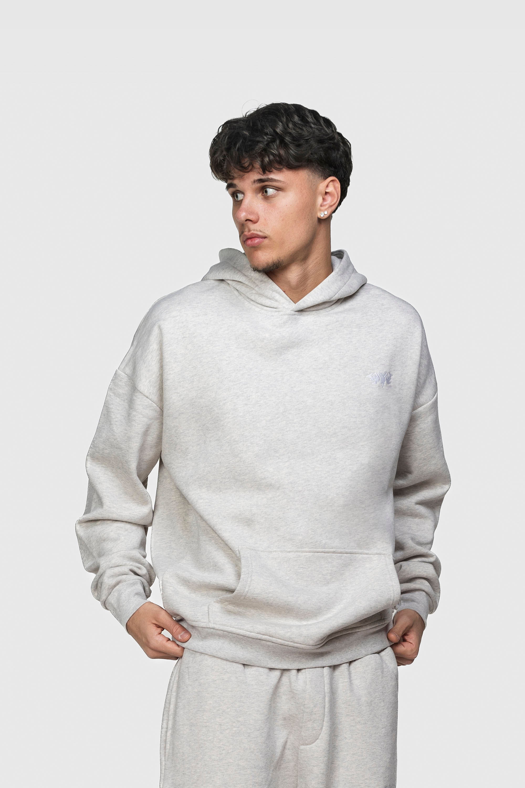 BASIC HOODIE GREY MELANGE
