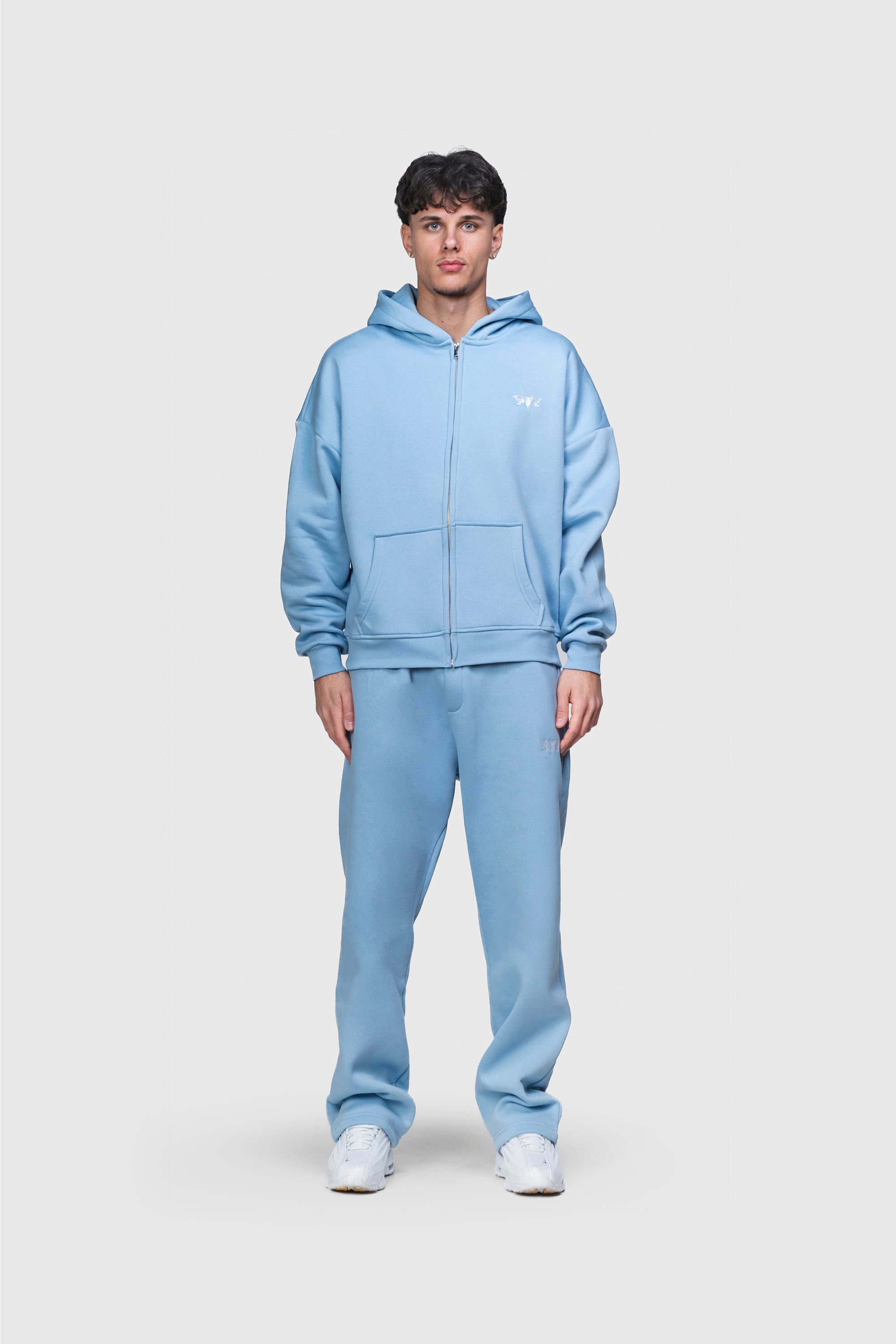 BASIC ZIP HOODIE BABYBLUE