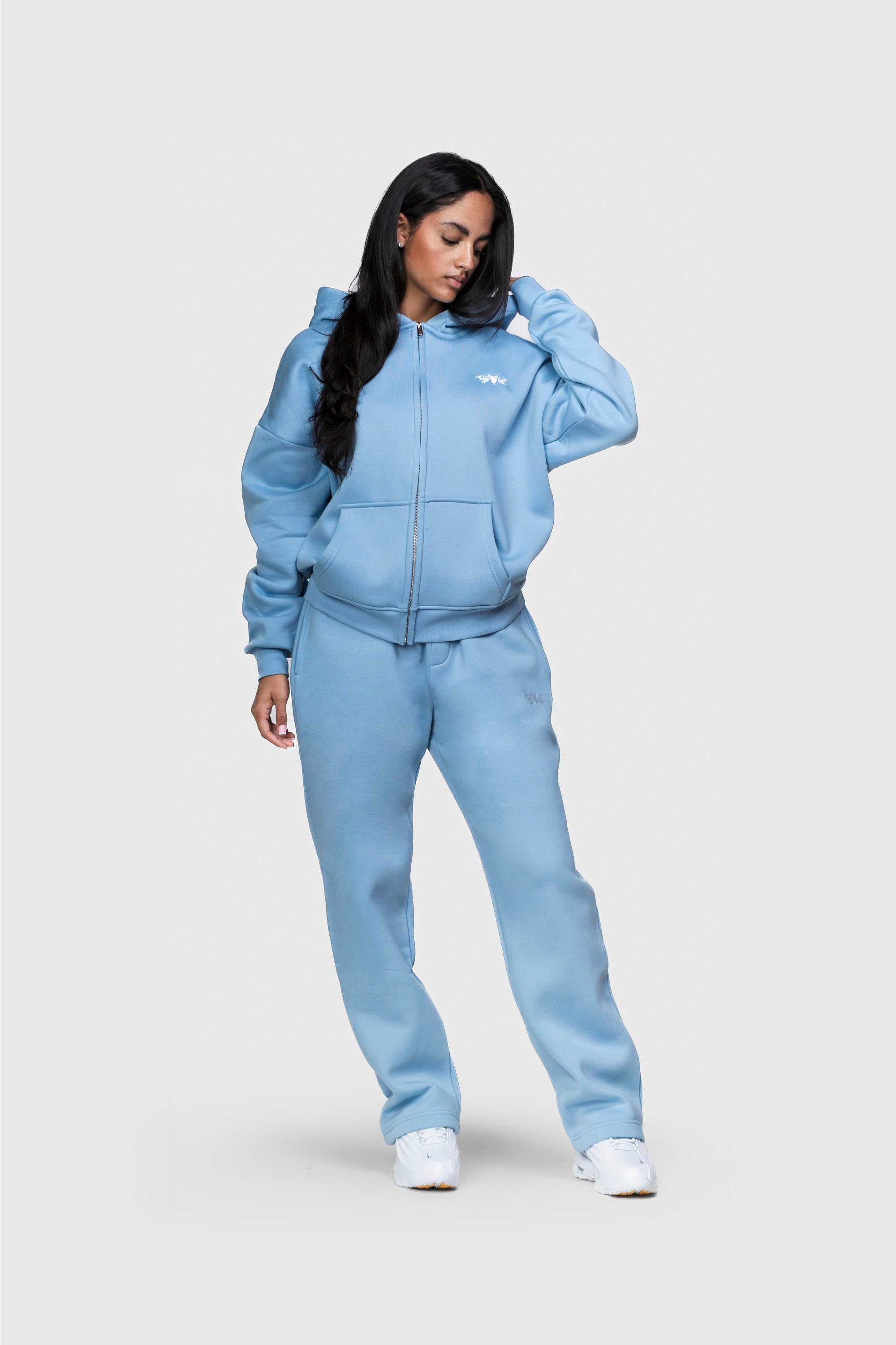 BASIC ZIP HOODIE BABYBLUE