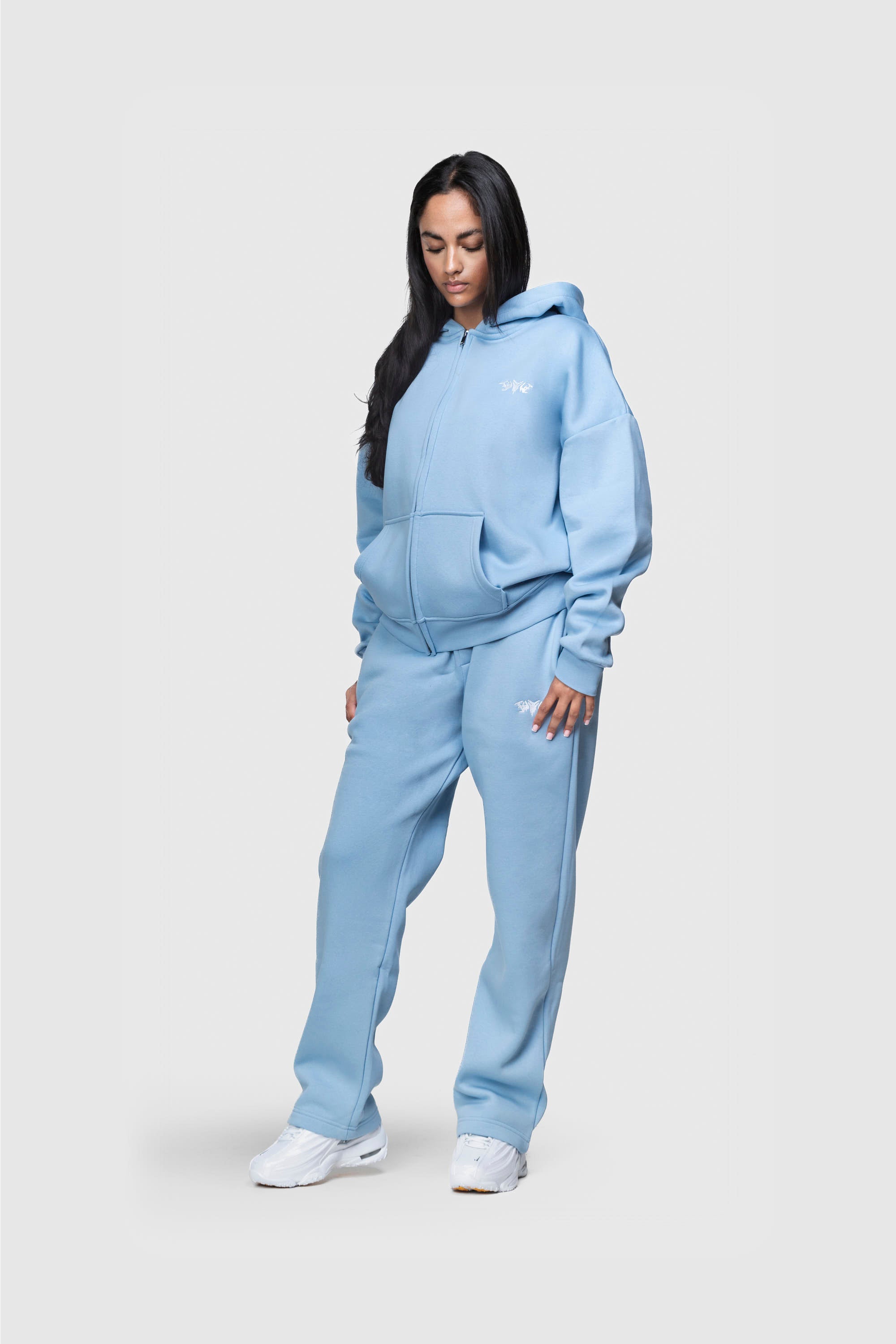 BASIC ZIP HOODIE BABYBLUE