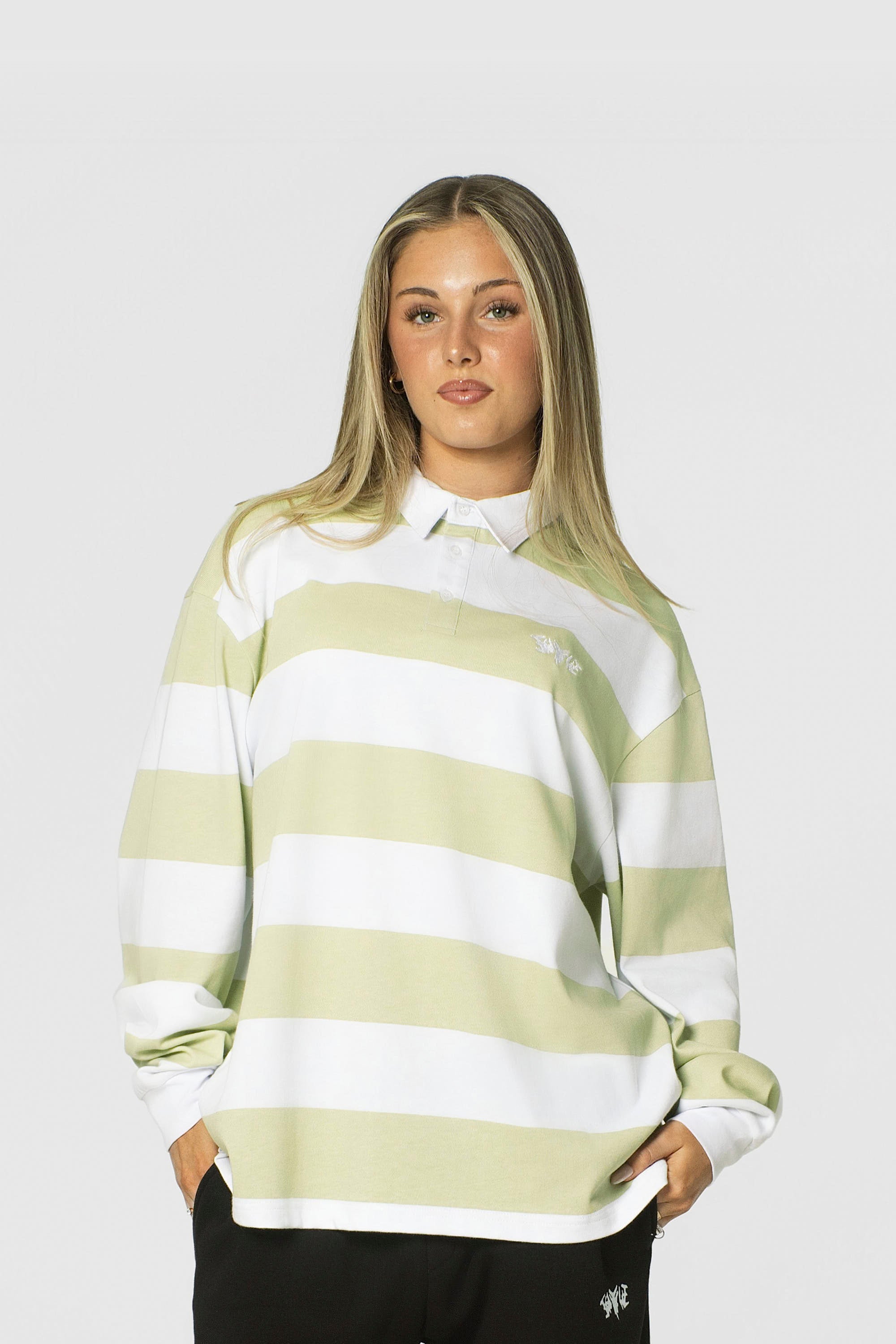 STRIPE POLO SHIRT LONG MINT