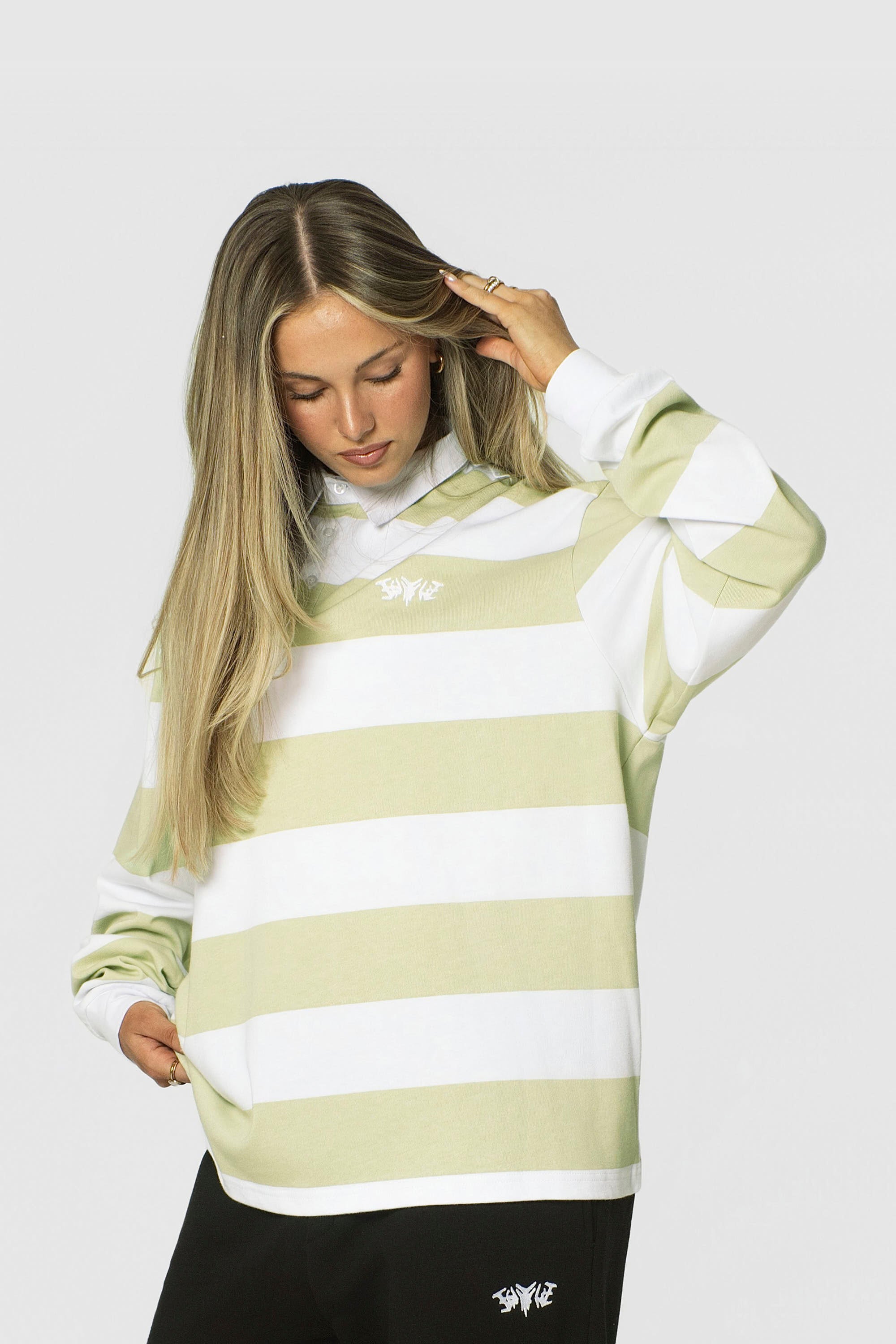 STRIPE POLO SHIRT LONG MINT