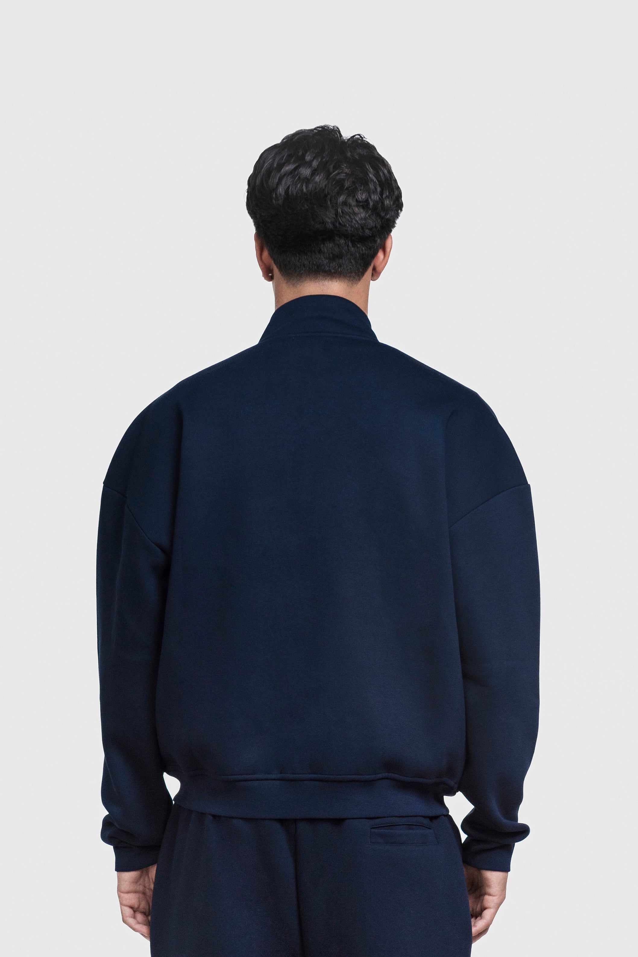 BASIC HIGH NECK ZIP NAVY