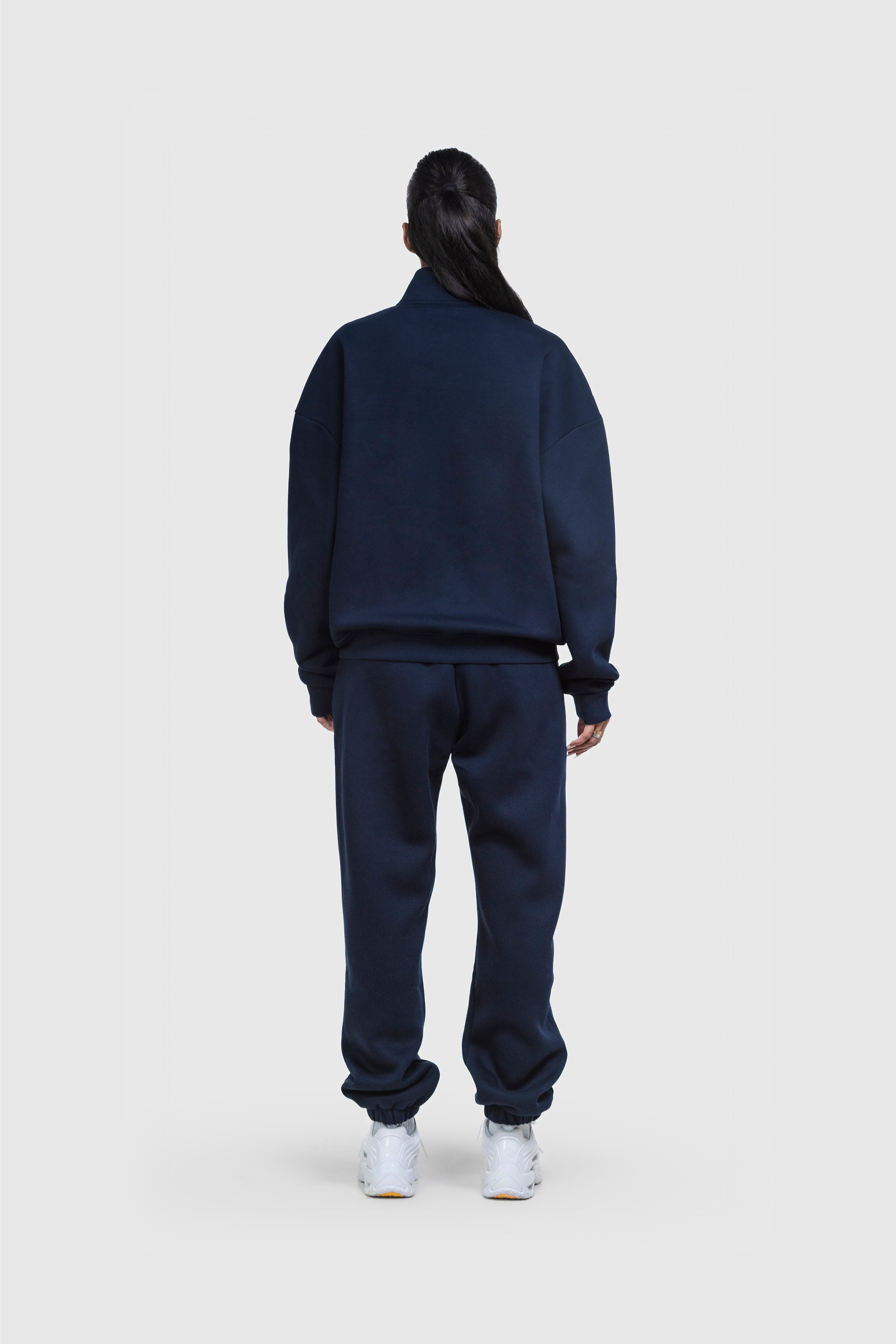 BASIC HIGH NECK ZIP NAVY