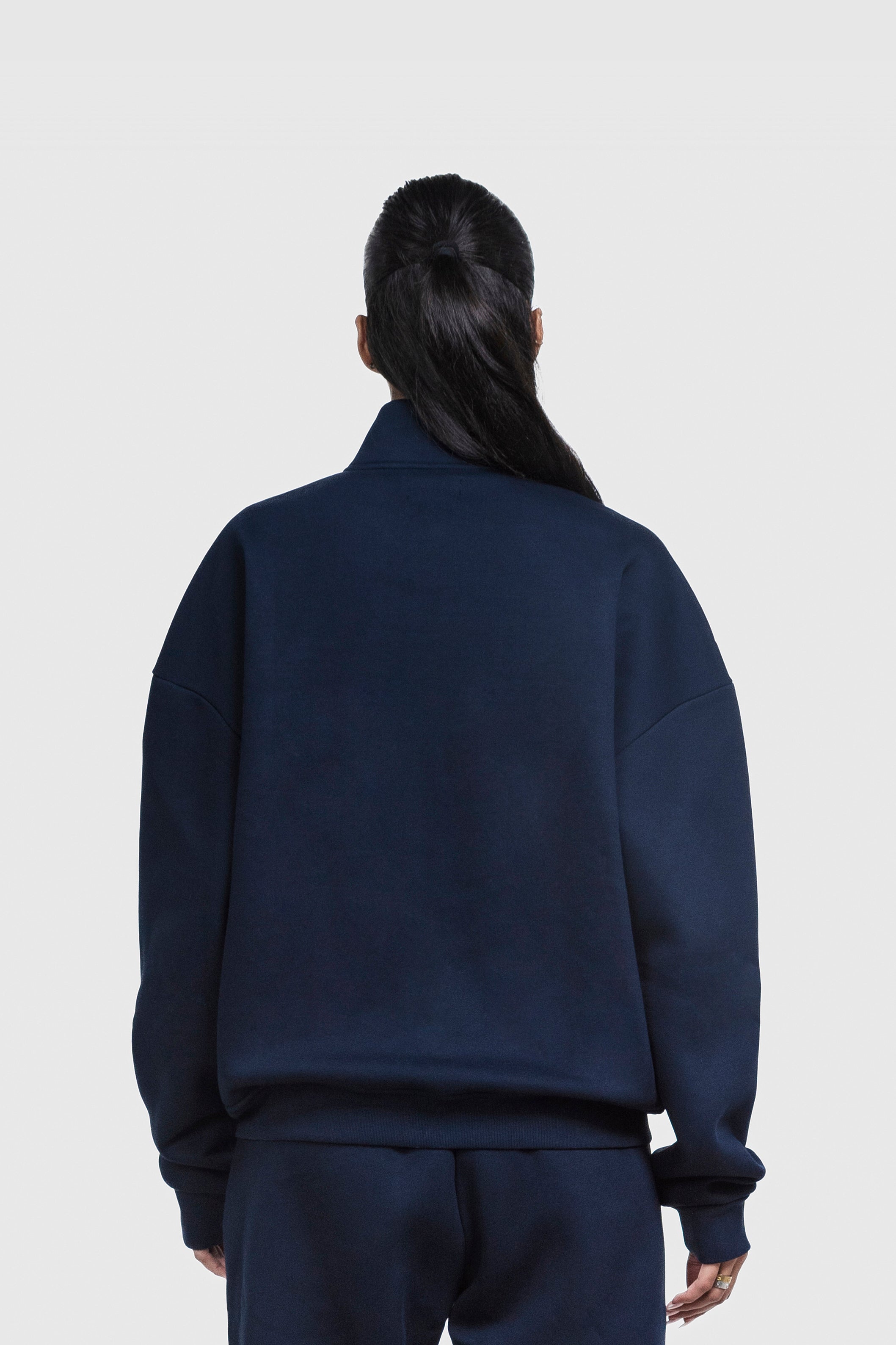 BASIC HIGH NECK ZIP NAVY