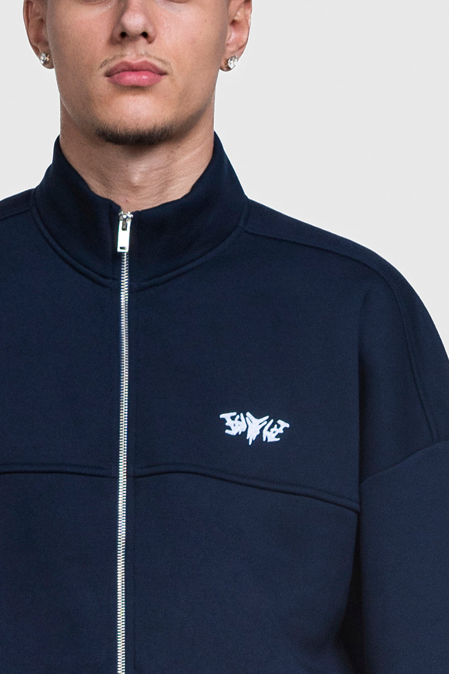 BASIC HIGH NECK ZIP NAVY