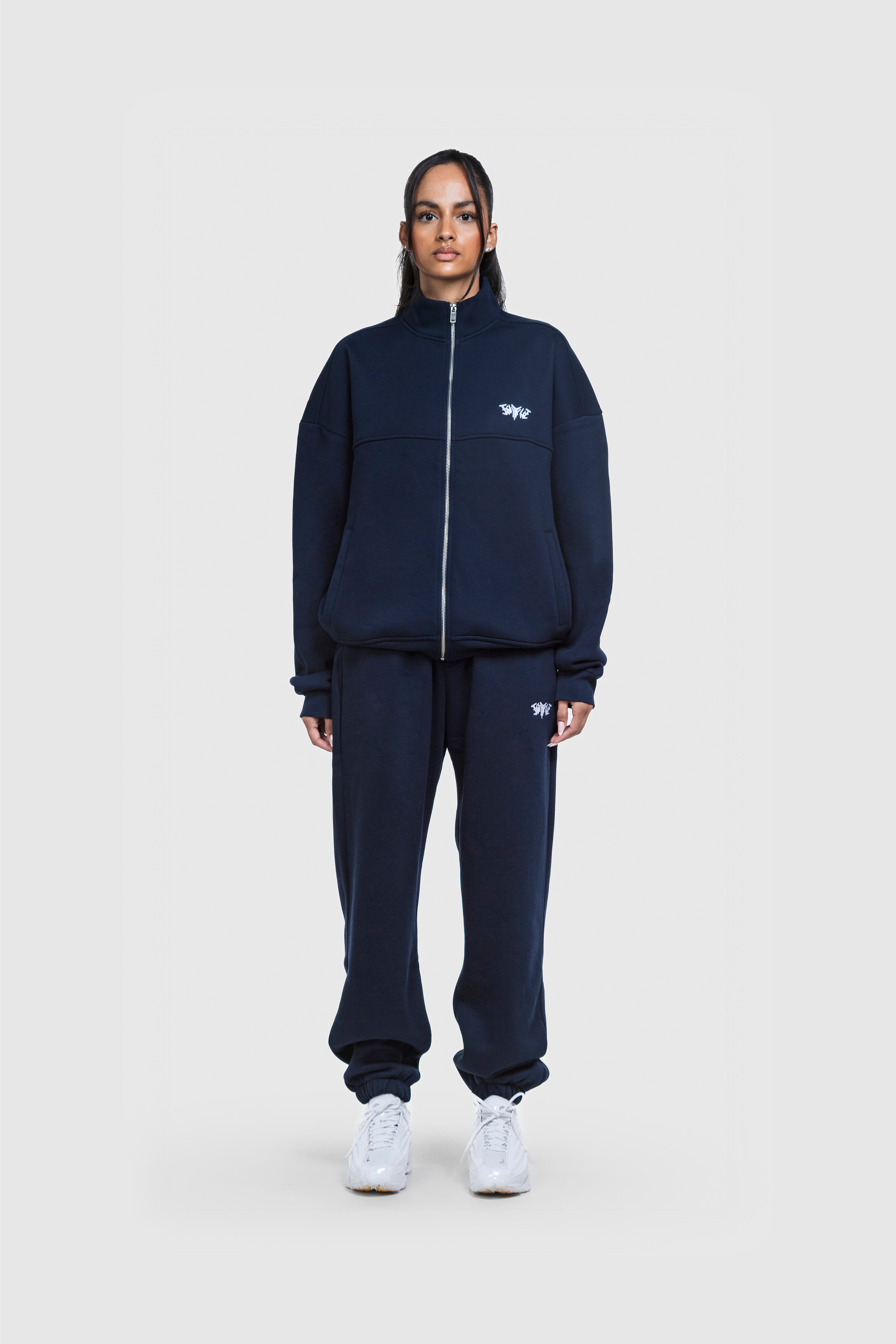 BASIC HIGH NECK ZIP NAVY