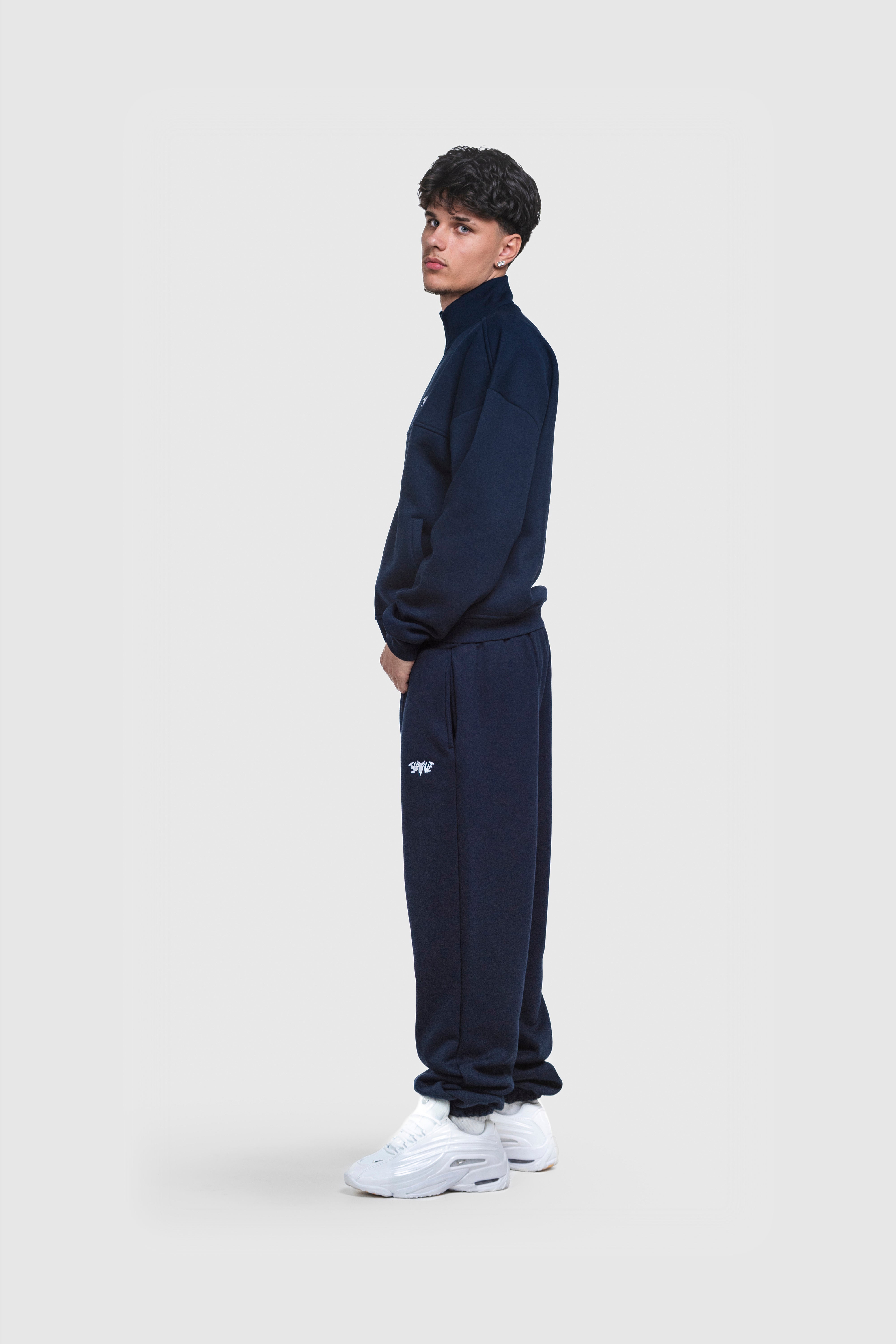 BASIC HIGH NECK ZIP NAVY